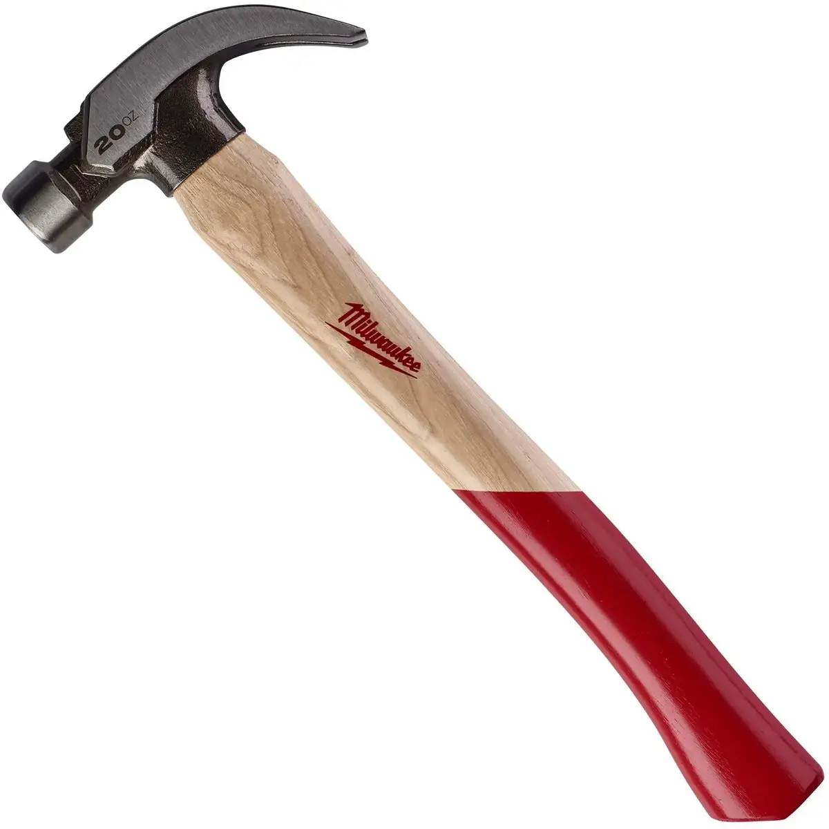 Milwaukee Curved Claw Hammer 20Oz 570G With Hickory Wooden Shaft 1