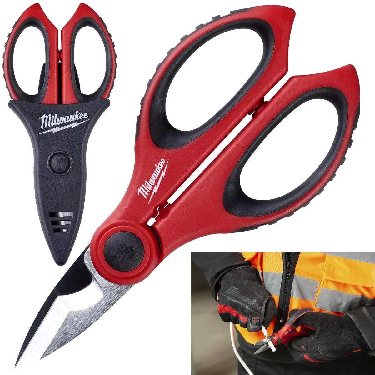 Milwaukee Electrician Scissor With Tool Holder Belt Pouch 1