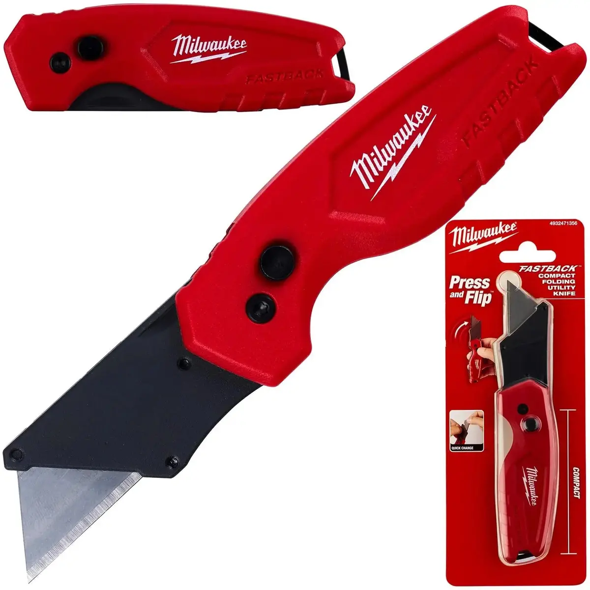 Milwaukee Fastback Compact Flip Utility Knife Cutter Cutting Blade 1