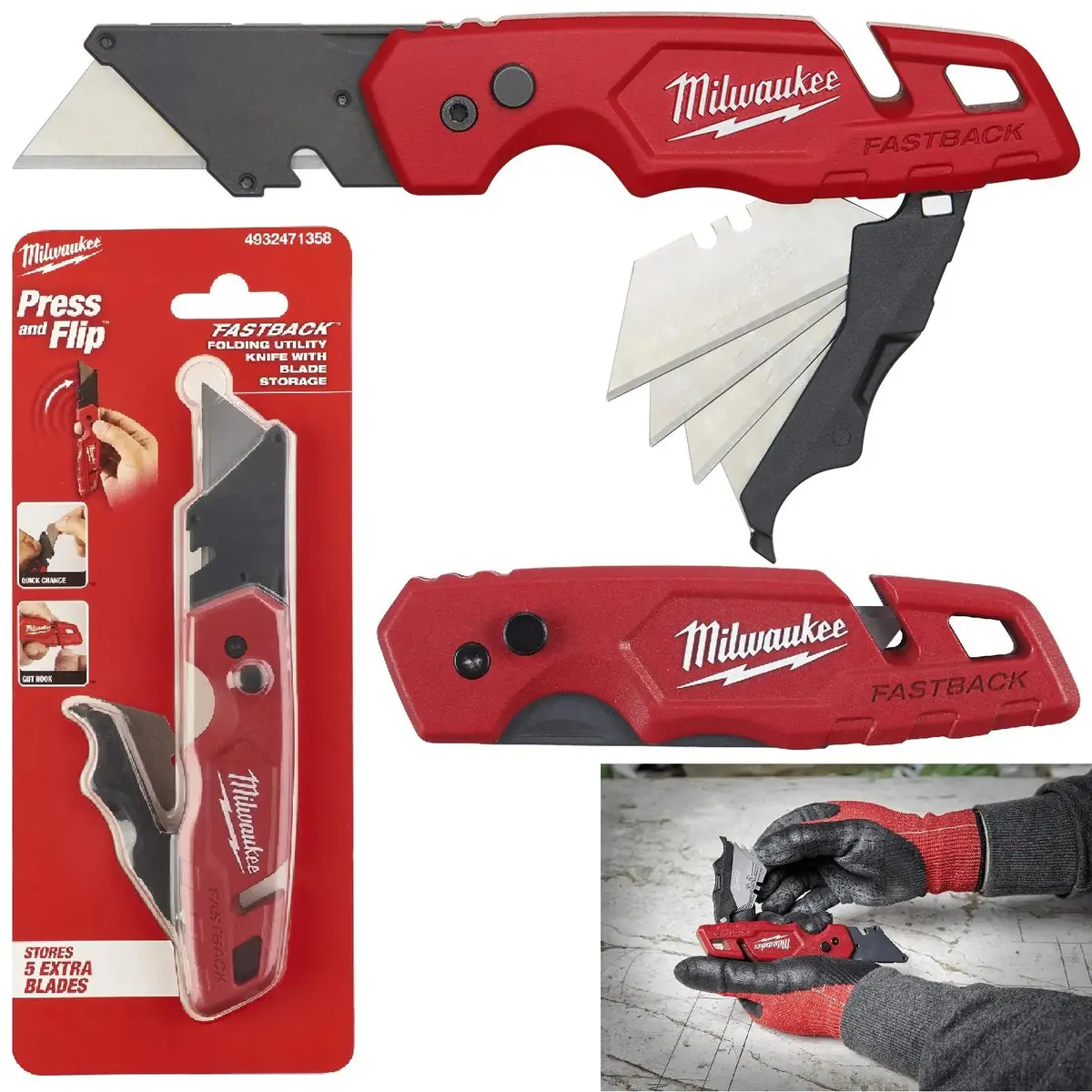 Milwaukee Fastback Flip Utility Knife With Blade Storage 1