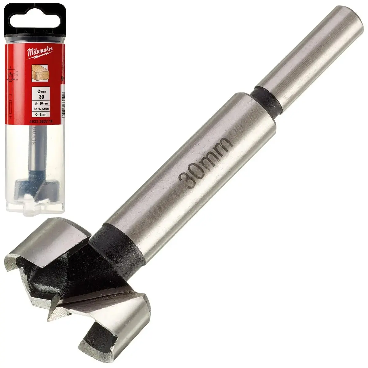 Milwaukee Forstner Wood Drill Bits 9.5Mm Round Shank 90Mm Long 50Mm Working Length 10