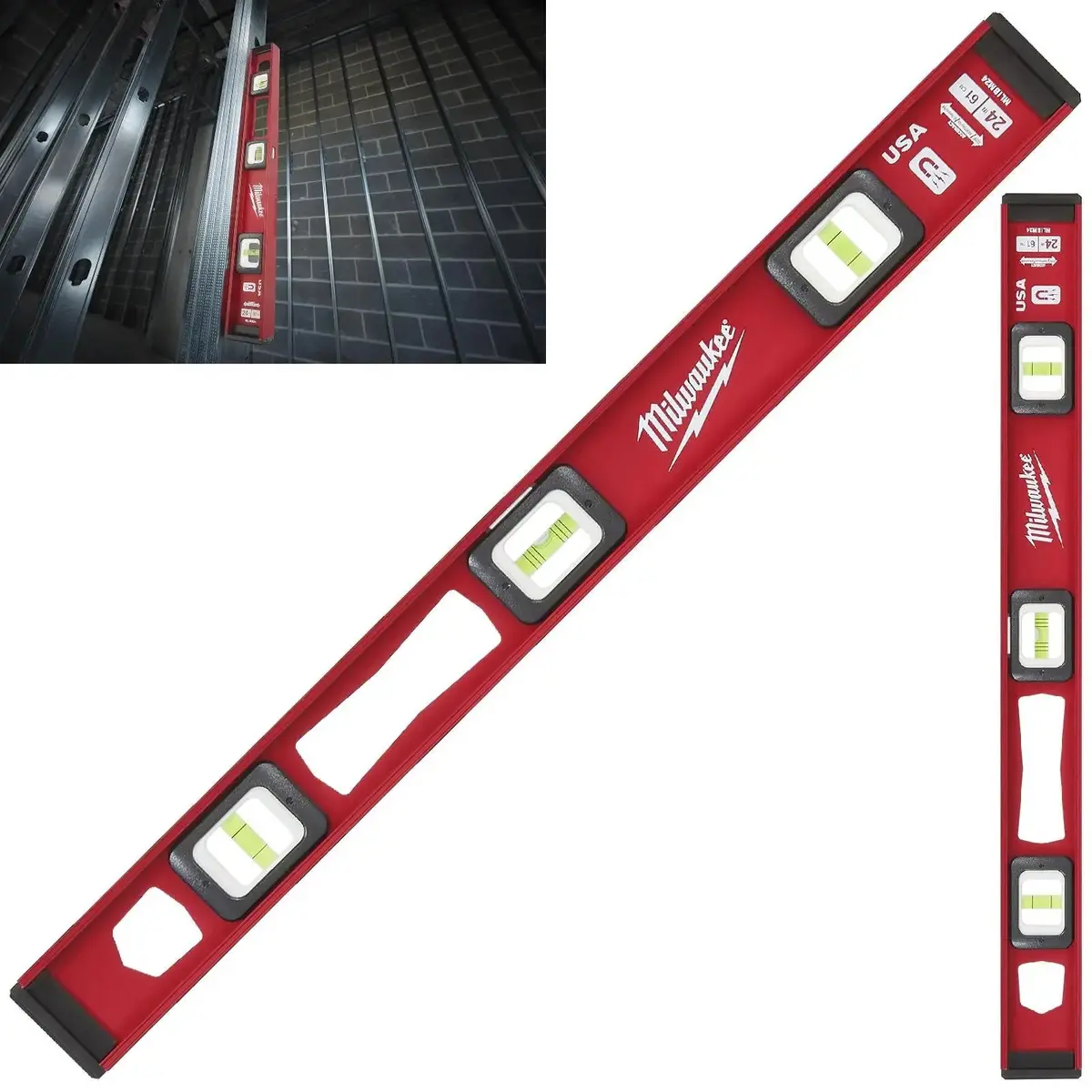 Milwaukee I-Beam Spirit Level Magnetic 61Cm 24In 1
