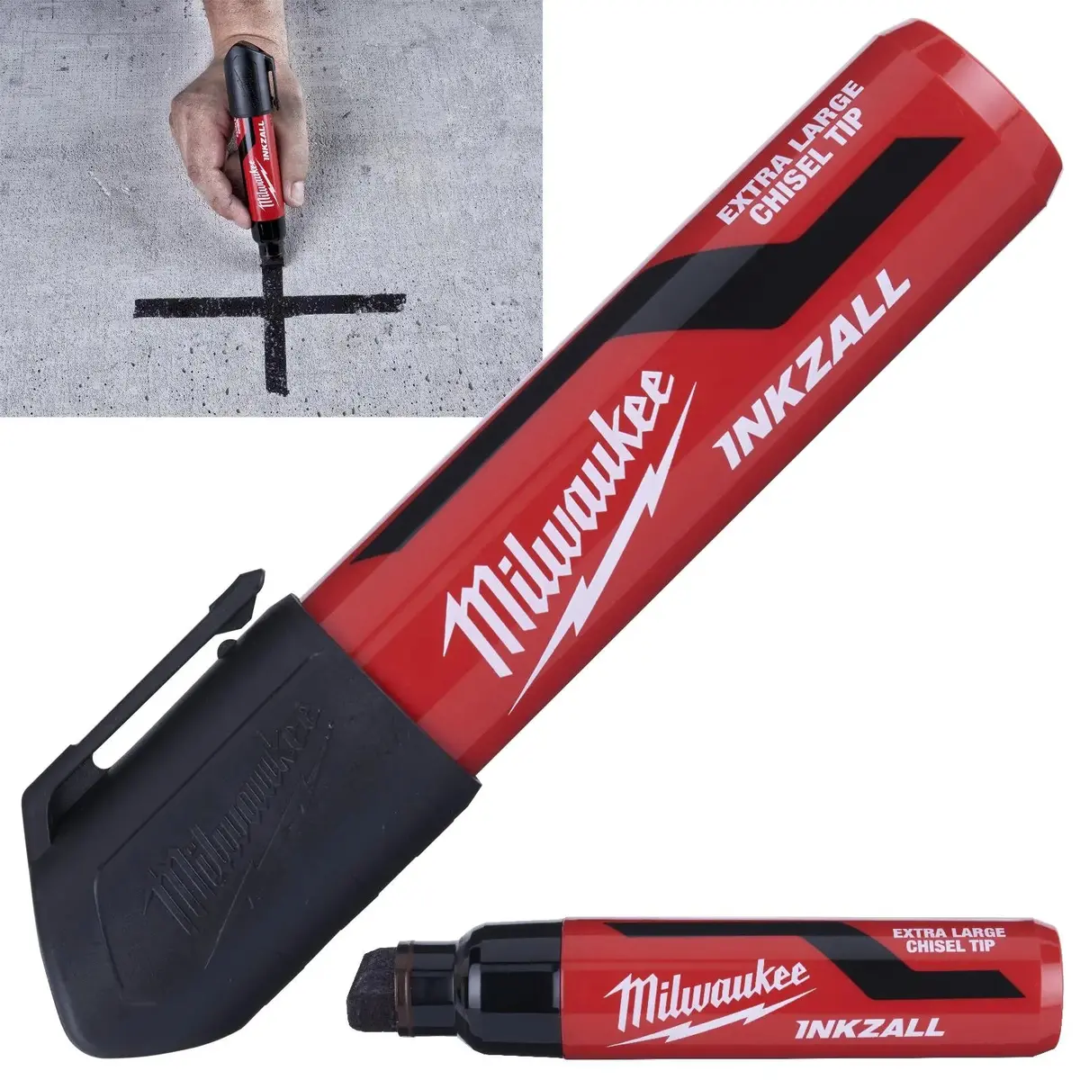 Milwaukee Inkzall Chisel Tip Permanent Marker Pen Xl Black 1