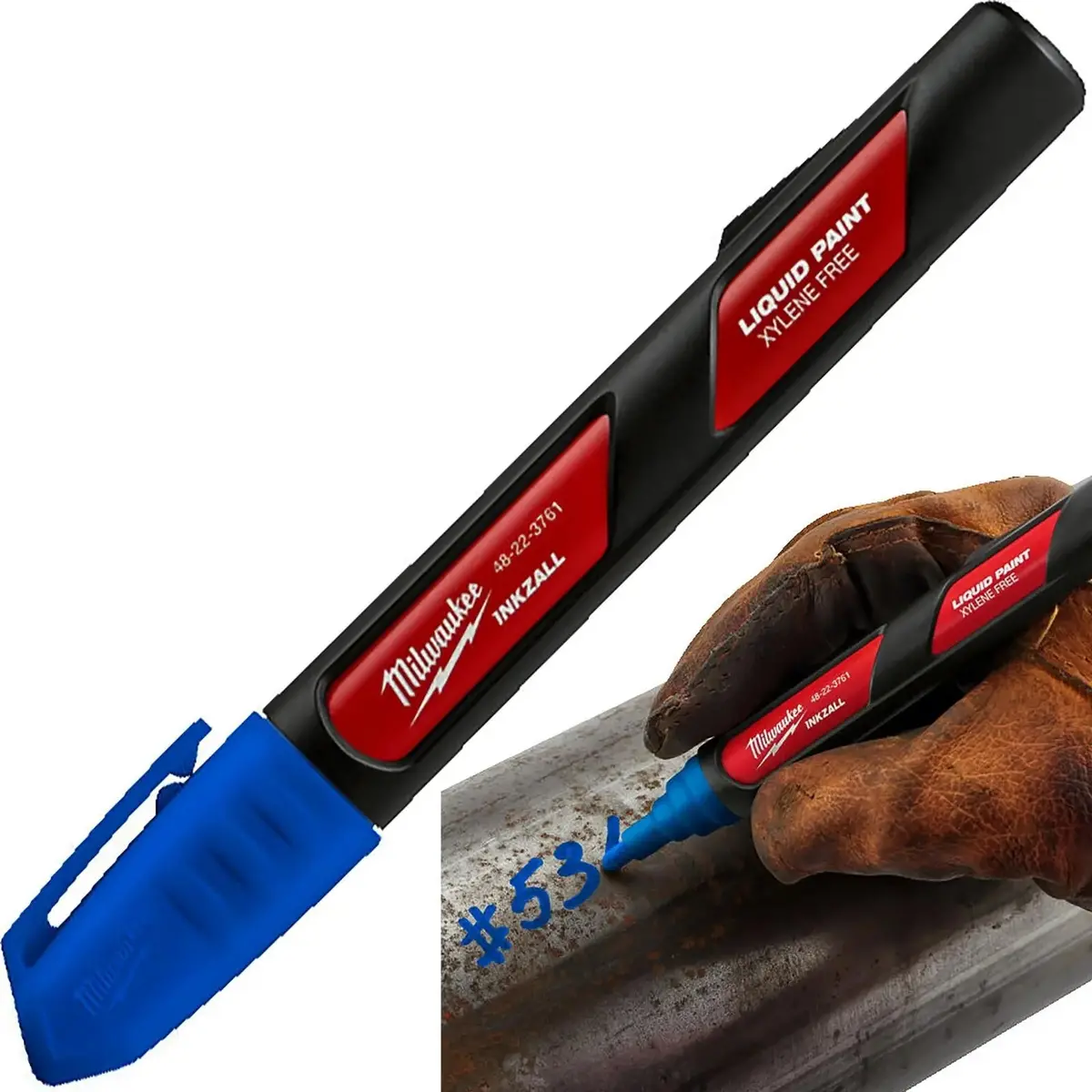 Milwaukee Inkzall Liquid Paint Marker Pen Blue 1