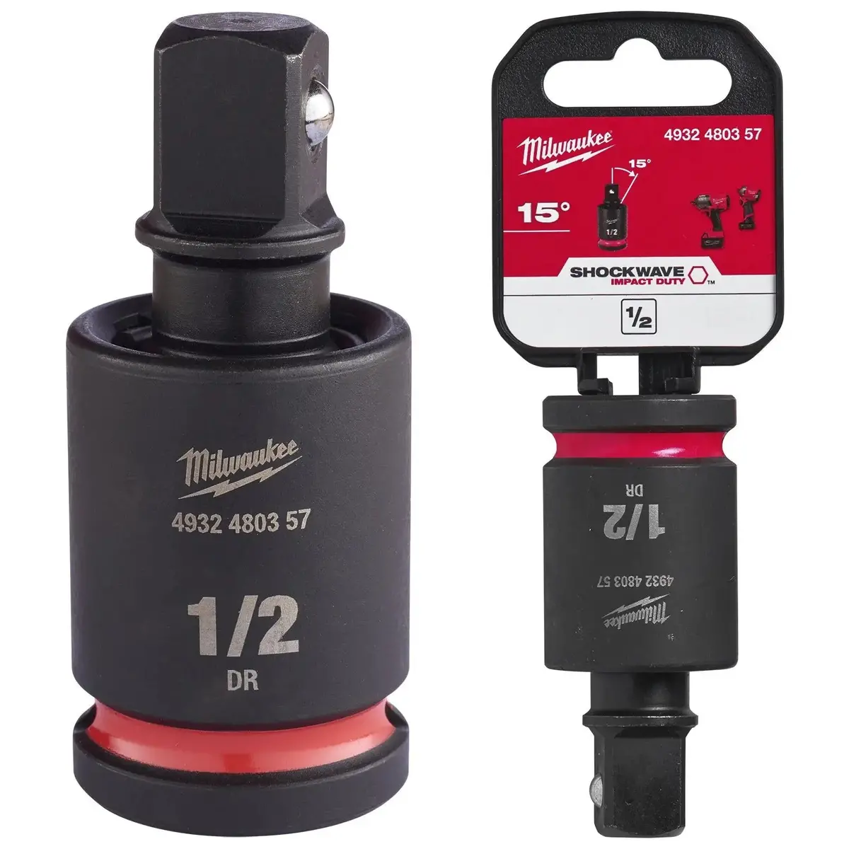 Milwaukee Impact Socket Universal Joint 1/2" Drive Shockwave Impact Duty 1