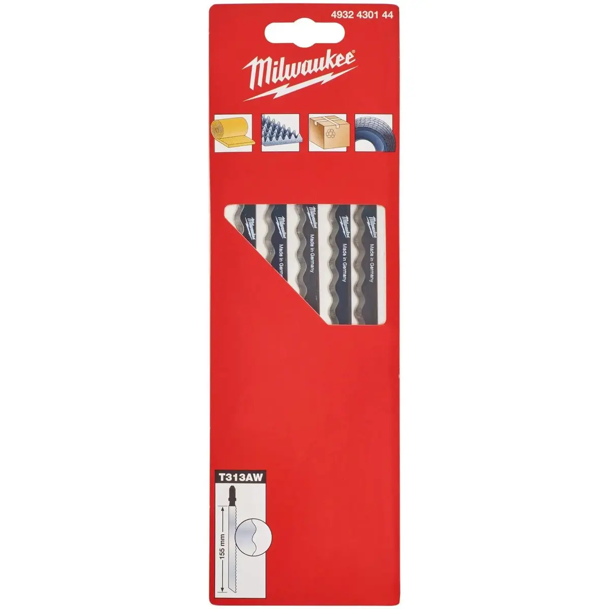 Milwaukee Jigsaw Blades Special Insulation Cutting Blade Wave Knife 155Mm T313aw 5 Piece 1
