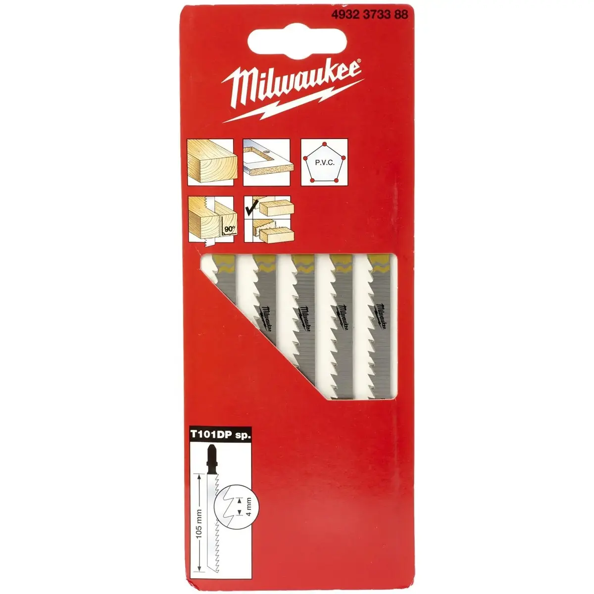 Milwaukee Jigsaw Blades Wood Plastic Precise Straight Cutting Kitchen Worktops 105Mm X 4Mm T101dp Sp 5 Pieces 1