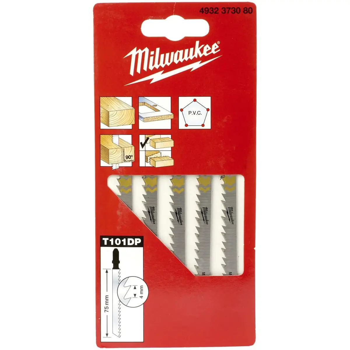 Milwaukee Jigsaw Blades Wood Plastic Precise Straight Cutting Kitchen Worktops 75Mm X 4Mm T101dp 5 Pieces 1