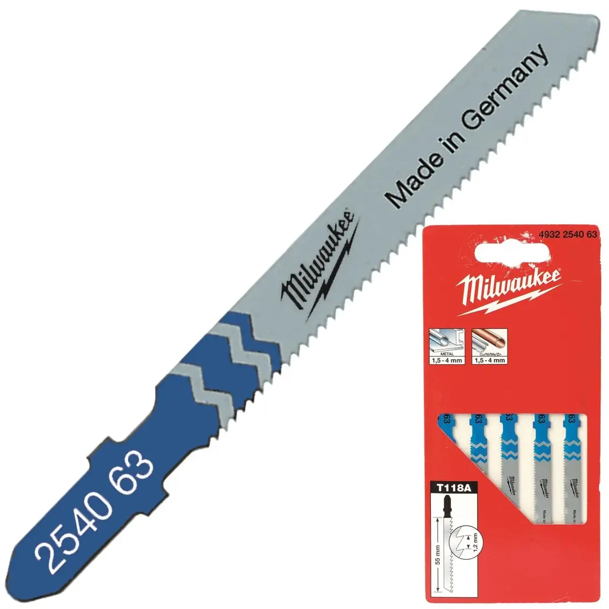 Milwaukee Jigsaw Blades For Metal 5 Pack Traditional Blade 55Mm X 1.2Mm T118a 1