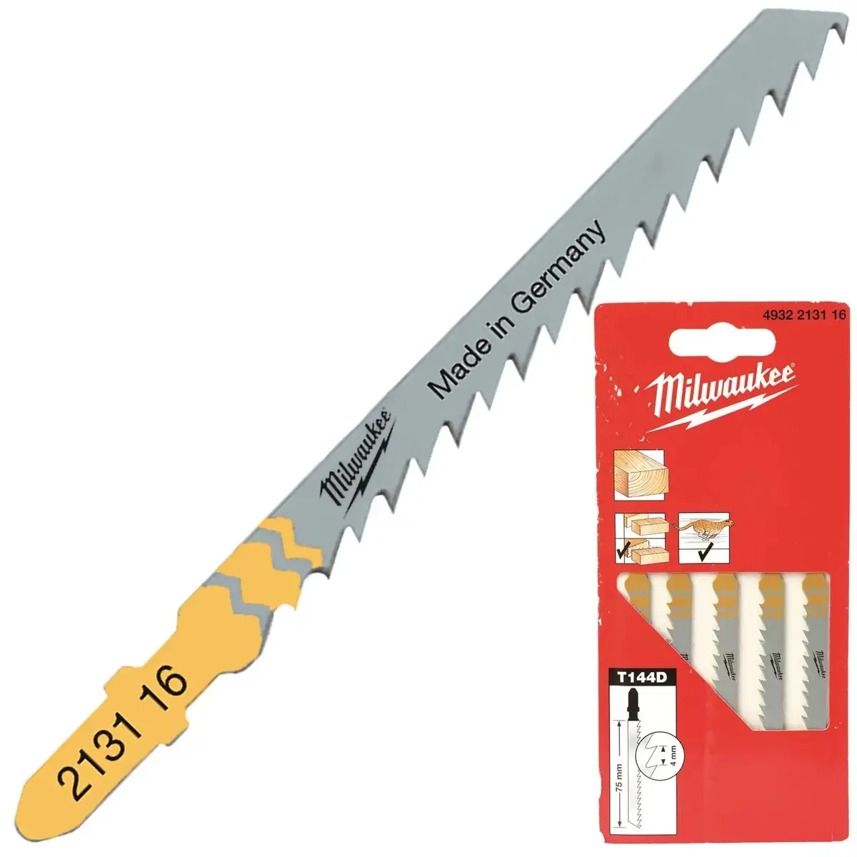 Milwaukee Jigsaw Blades For Wood 5 Pack Fast Cut Blade 75Mm X 4Mm T144d 1