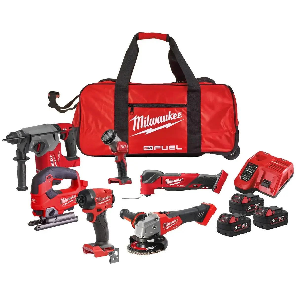Milwaukee M18 18V Fuel Powerpack Cordless Kit 6 Piece Set 3 X Batteries + Charger M18fpp6l3-503B 1