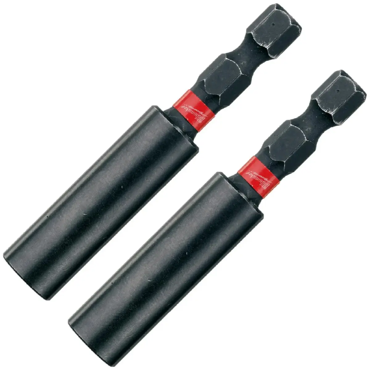 Milwaukee Magnetic Bit Holder 60Mm Shockwave Impact Duty 1/4" Hex Shank 2 Pack 1
