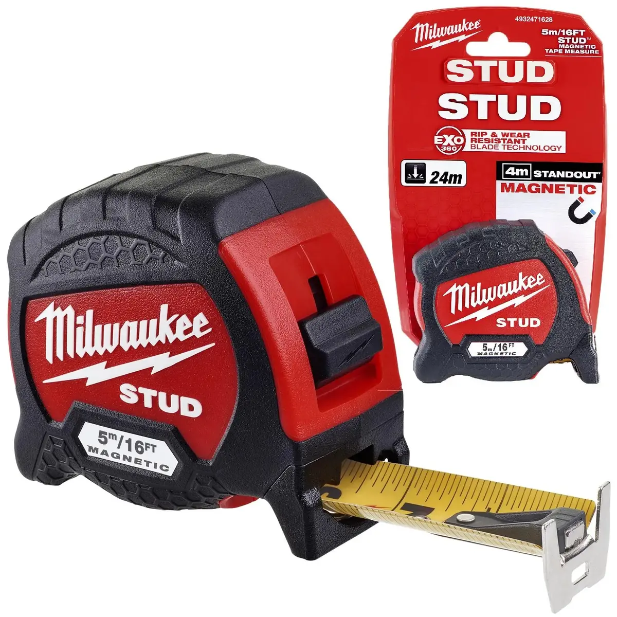 Milwaukee Magnetic Tape Measure 5M 16Ft Stud Gen 2 Metric Imperial 33Mm Blade Width 1