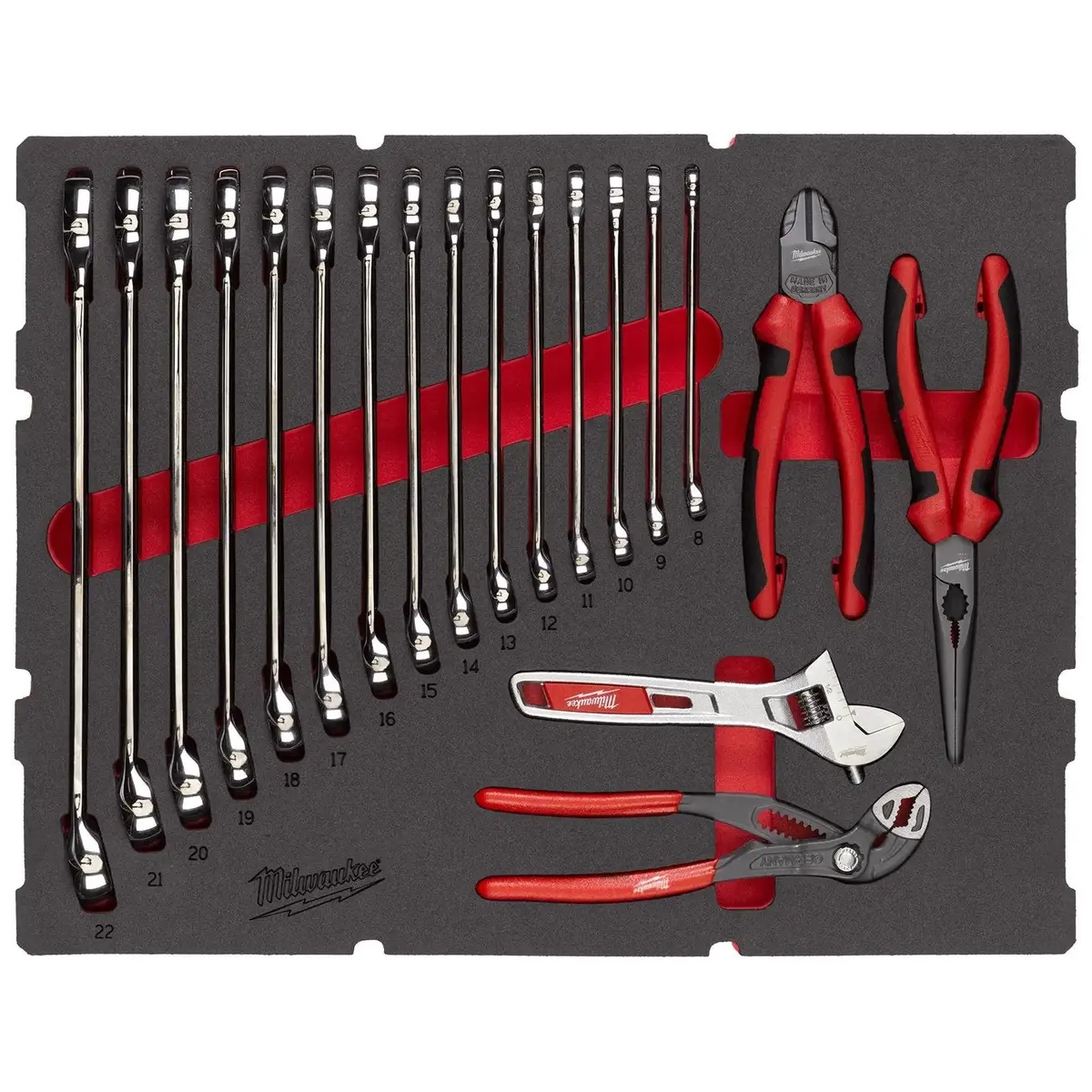 Milwaukee Max Bite Spanner And Plier Set In Packout Foam Insert 19 Piece 1