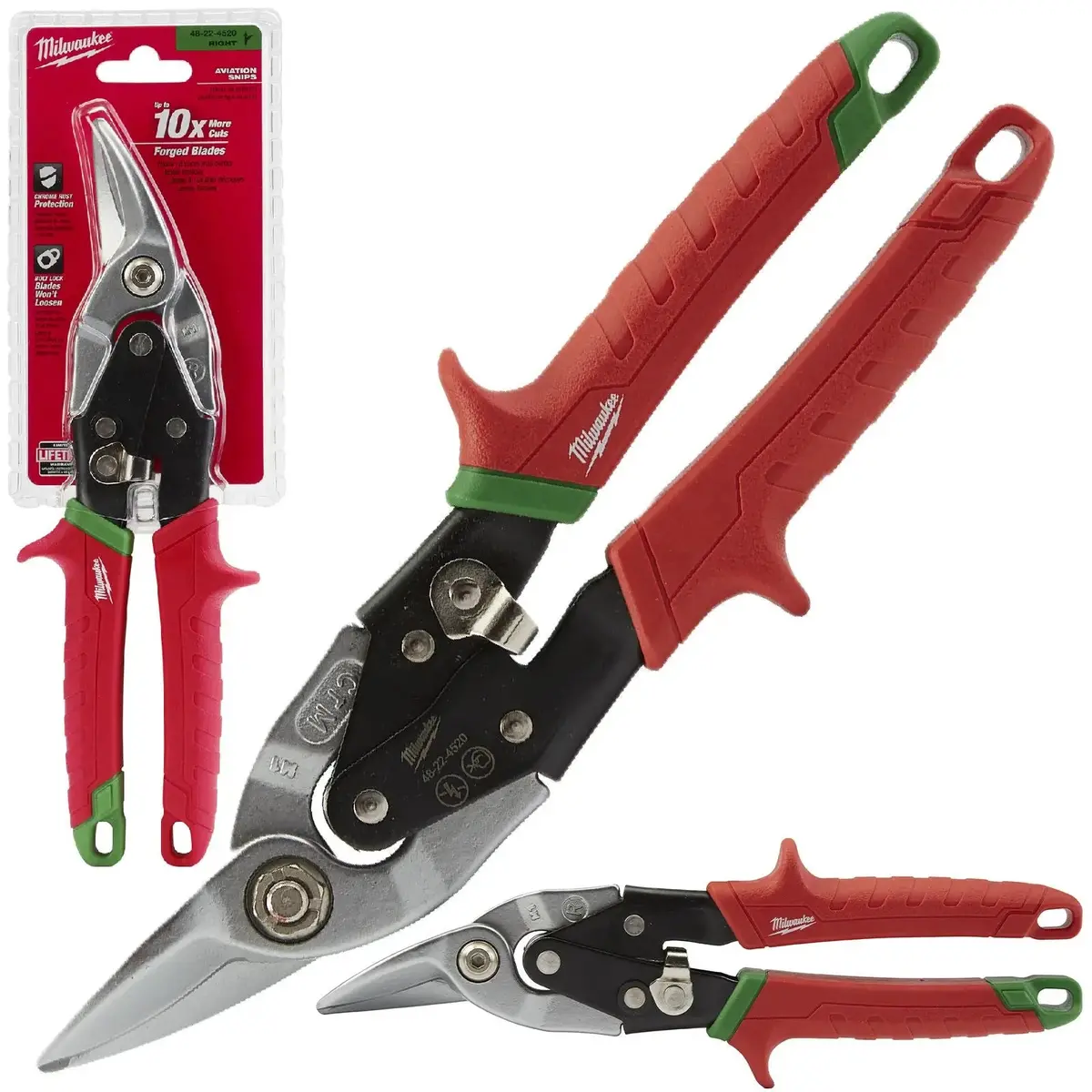 Milwaukee Metal Aviation Snips Right Cut 260Mm 1