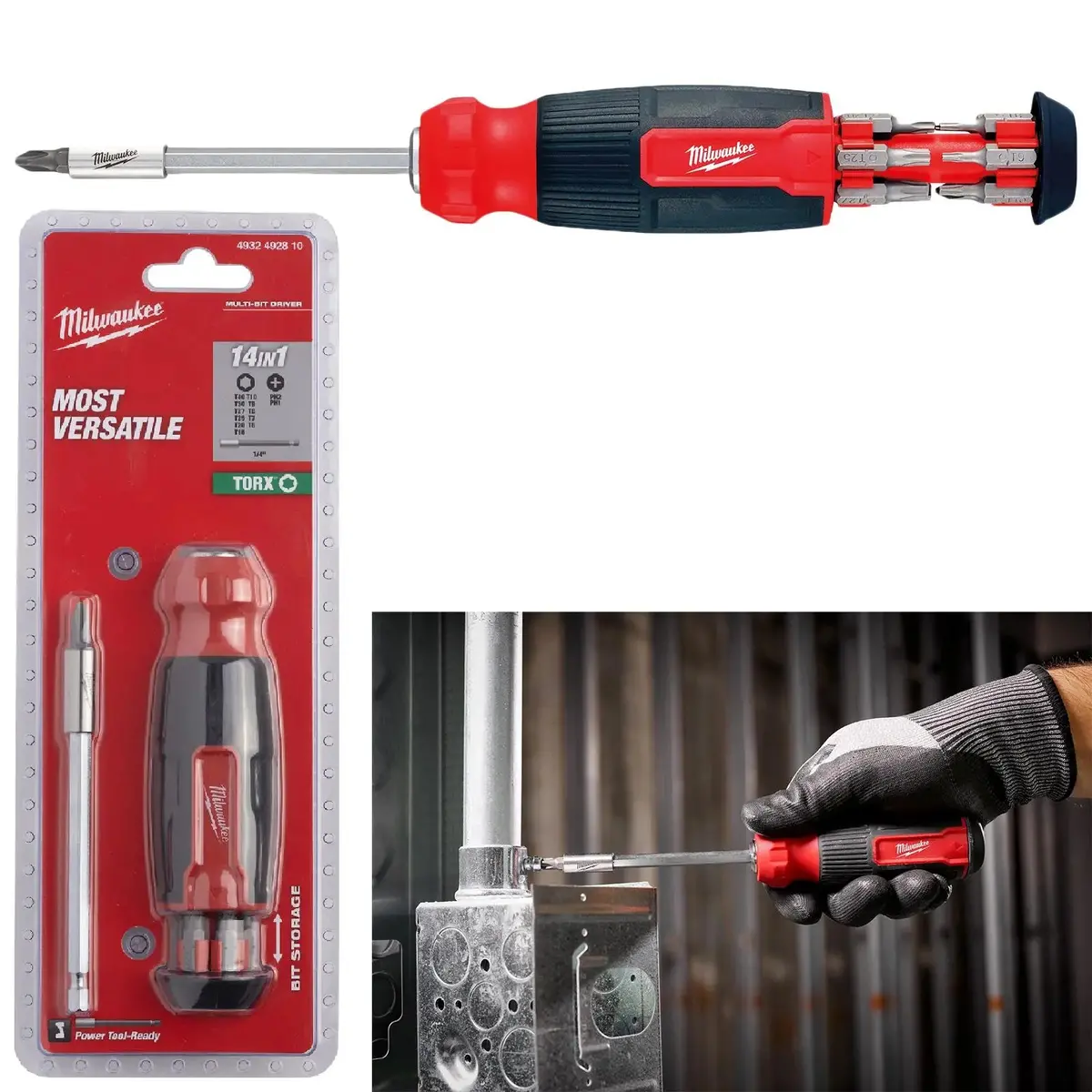 Milwaukee Multi Bit Screwdriver Set 14 In 1 Torx T6-T40 Phillips 1