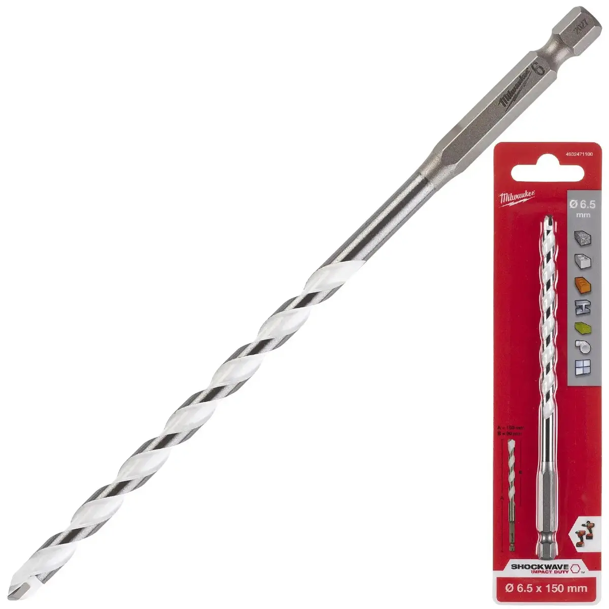 Milwaukee Multi Material Drill Bits Impact Rated Tct For Wood Metal Masonry 10