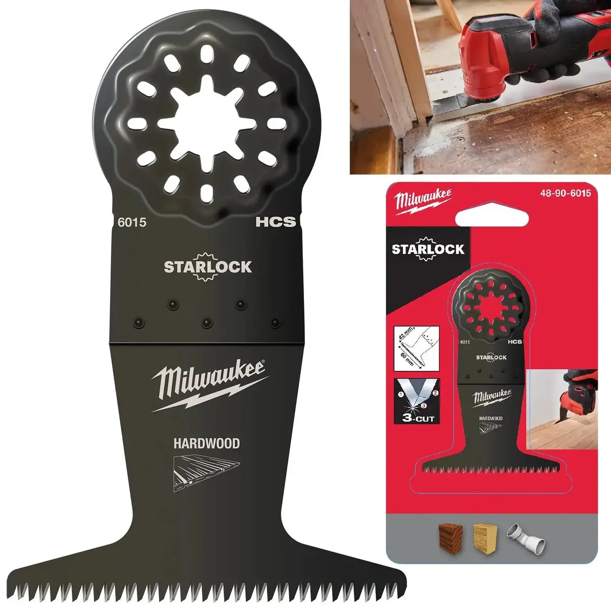 Milwaukee Multi Tool Wood Plunge Cut Cutting Blade 65Mm Width X 42Mm Length Starlock 1