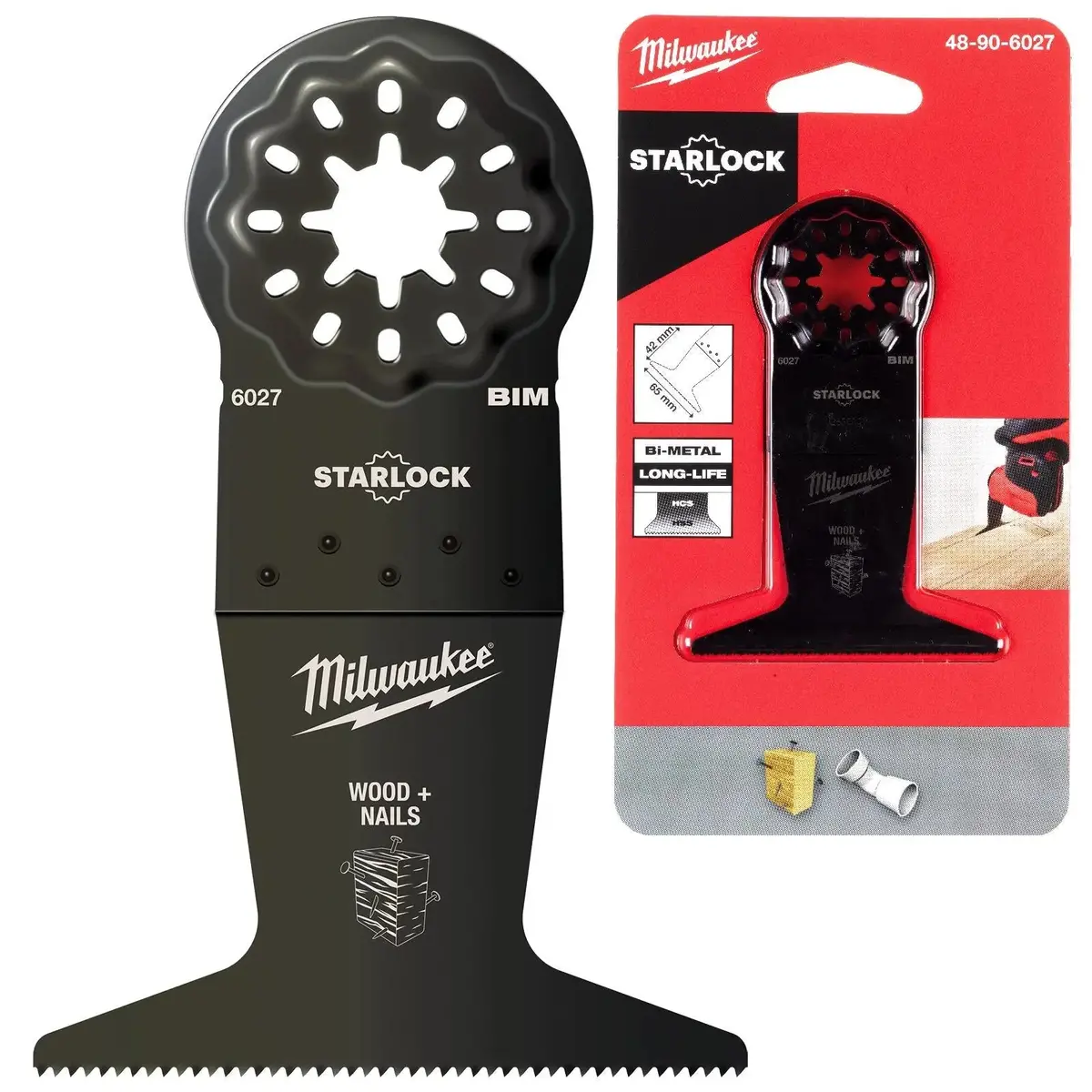 Milwaukee Multi Tool Wood With Nails Plunge Cut Blade 65Mm Width X 42Mm Length Bi Metal 1