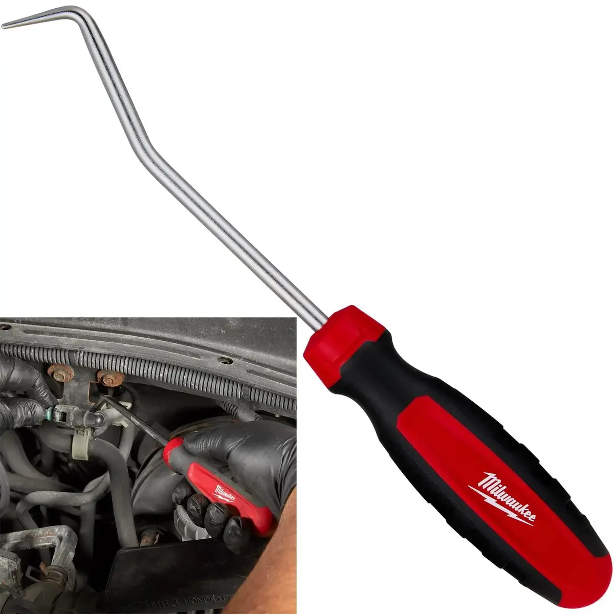 Milwaukee Pick Hook Bent 45 Degree All Metal Core O-Ring Seal Hose Puller 1