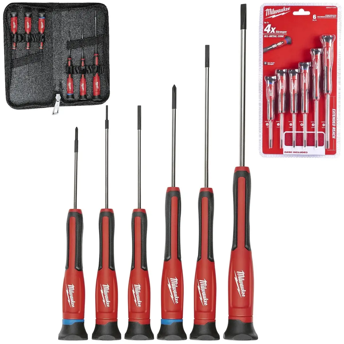 Milwaukee Precision Screwdriver Set 6 Piece Phillips Slotted 1