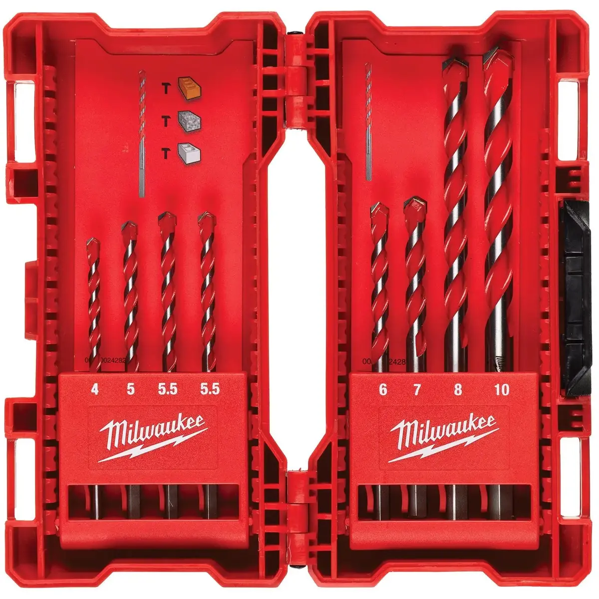 Milwaukee Premium Concrete Hammer Drill Bit Set 8 Piece 4-10Mm 1