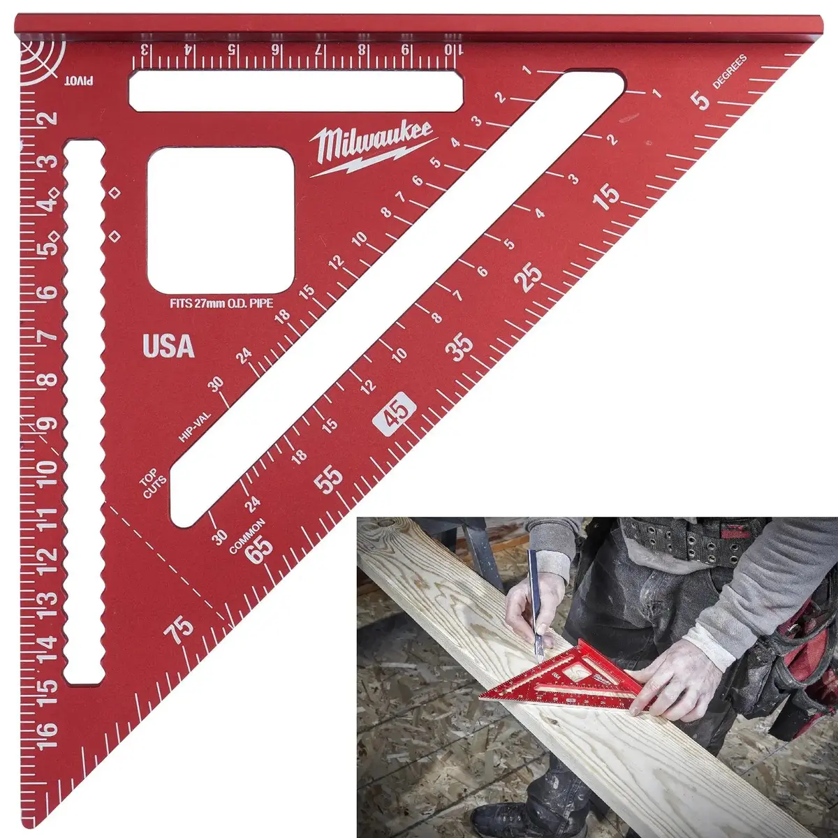 Milwaukee Rafter Roofing Square Metric 180Mm 1