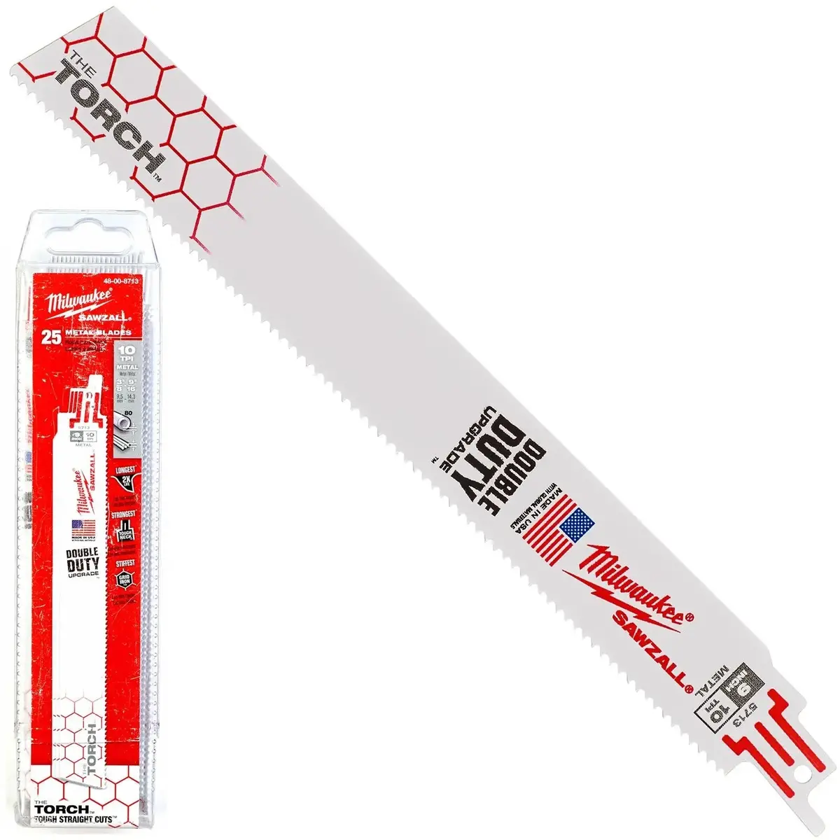 Milwaukee Reciprocating Saw Blade Sawzall 230Mm 10 Tpi 25 Pack Metal Torch Demolition Blade 1