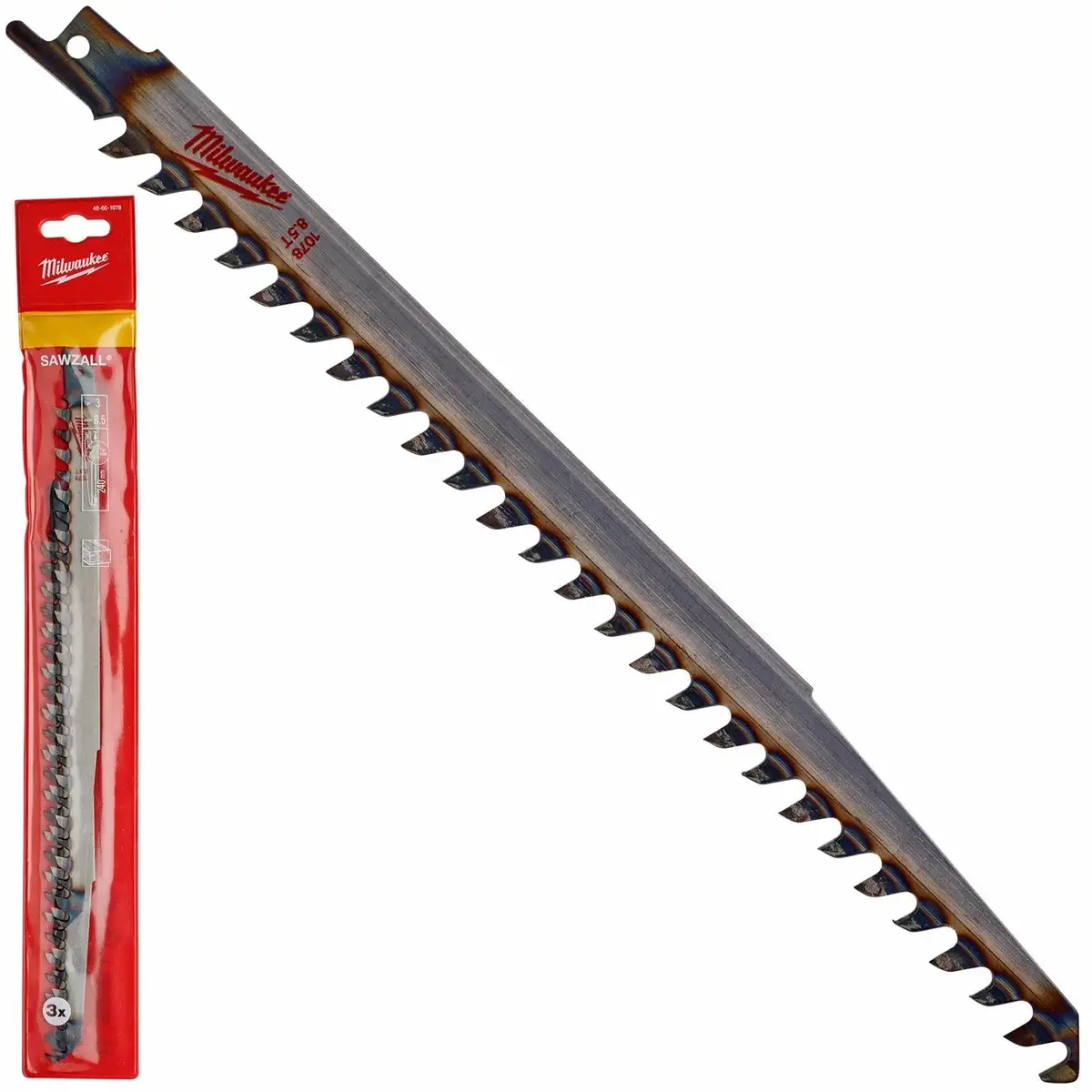 Milwaukee Reciprocating Saw Blade Sawzall 240Mm 3 Tpi 3 Pack Wood S1542k 1