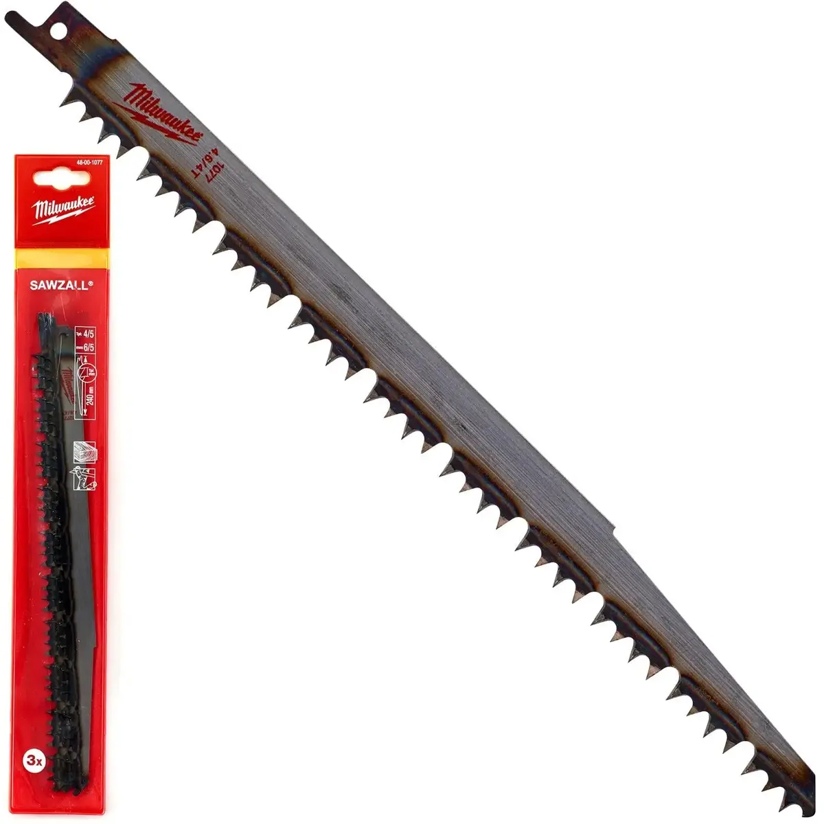 Milwaukee Reciprocating Saw Blade Sawzall 240Mm 4/5 Tpi 3 Pack Wood S1531l 1