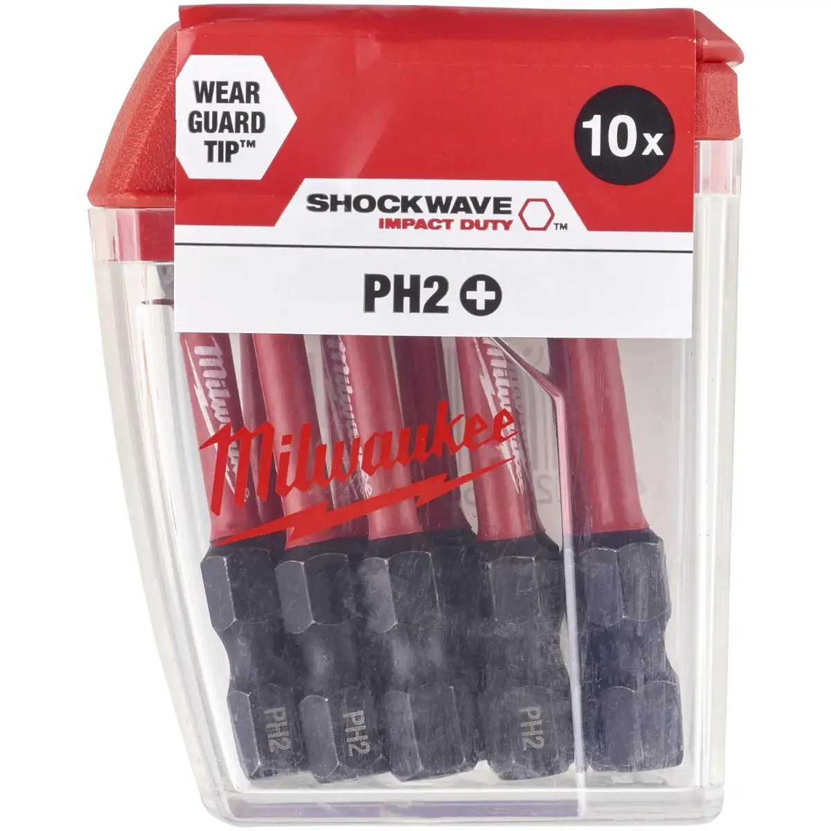 Milwaukee Shockwave Impact Duty Phillips Ph2 Screwdriver Bits 50Mm 10 Piece Tictac Box 1