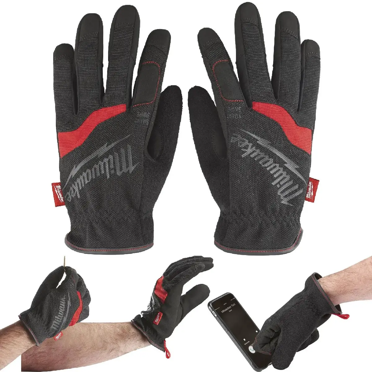Milwaukee Safety Gloves Free Flex Work Glove Size 8 / M Medium 1