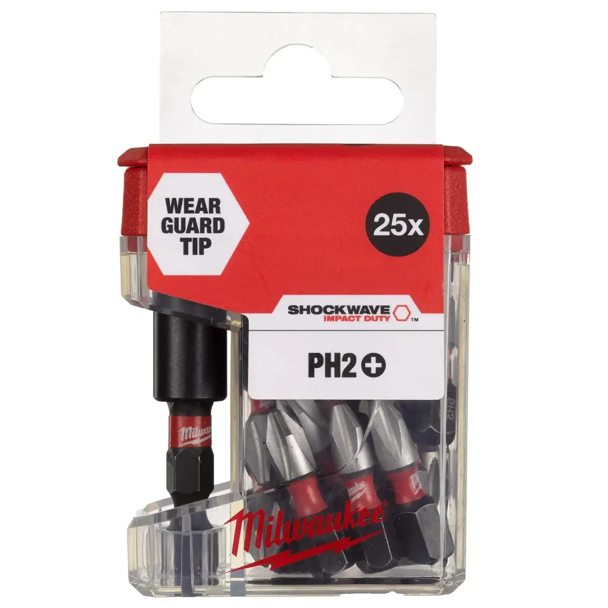 Milwaukee Screwdriver Bit Set 25 Piece Ph2 Phillips Shockwave Impact Duty + Bit Holder 1