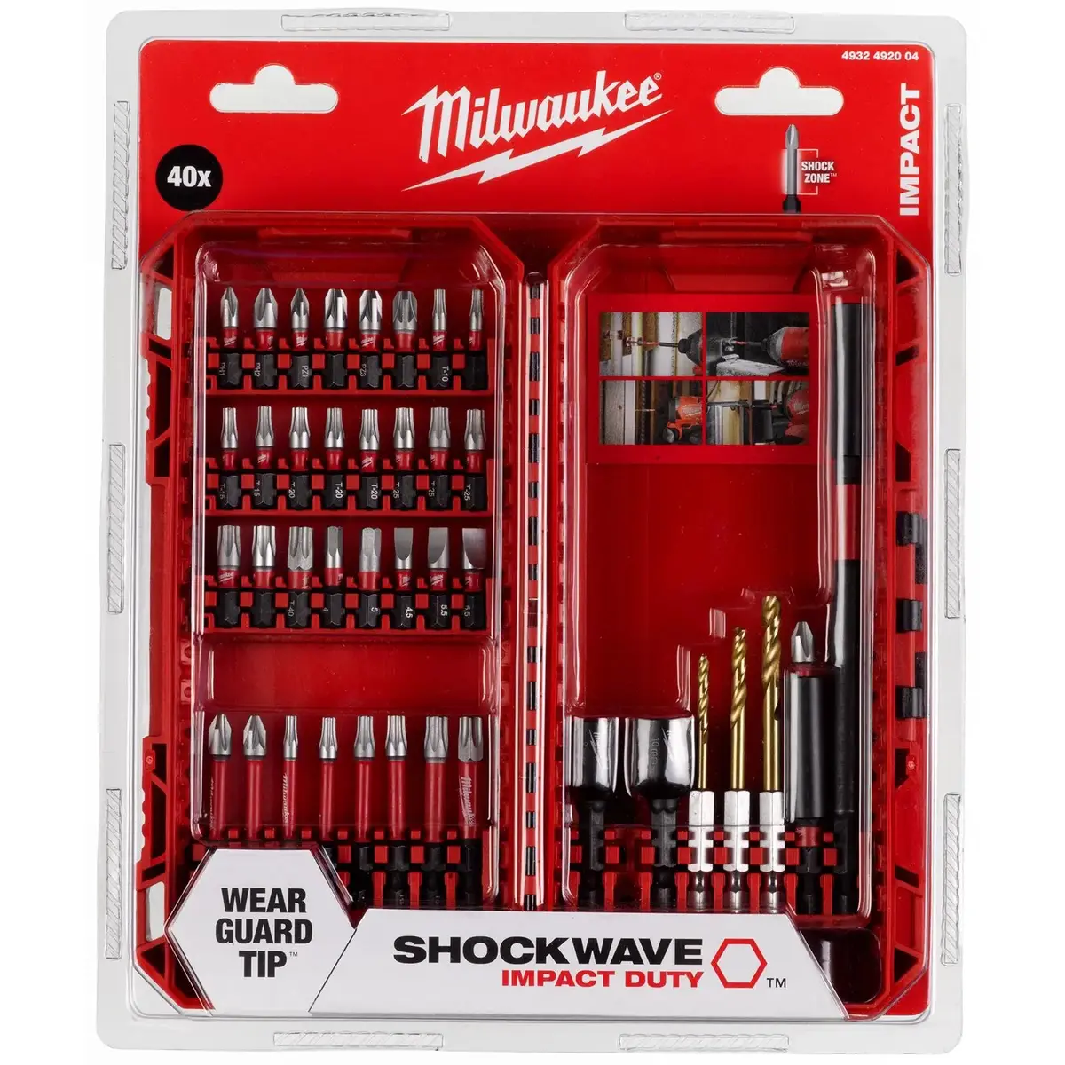 Milwaukee Screwdriver Bit Set Shockwave Impact Duty Nut Driver Bit Holder 40Pc 1