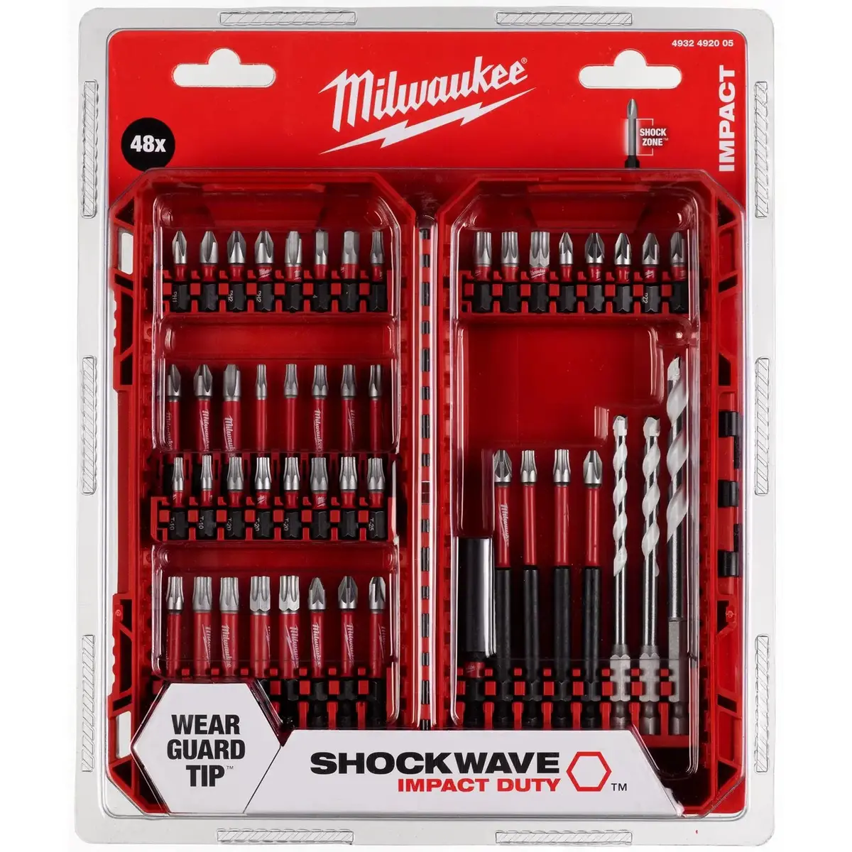 Milwaukee Screwdriver Bit Set Shockwave Impact Duty Nut Driver Bit Holder 48Pc 1