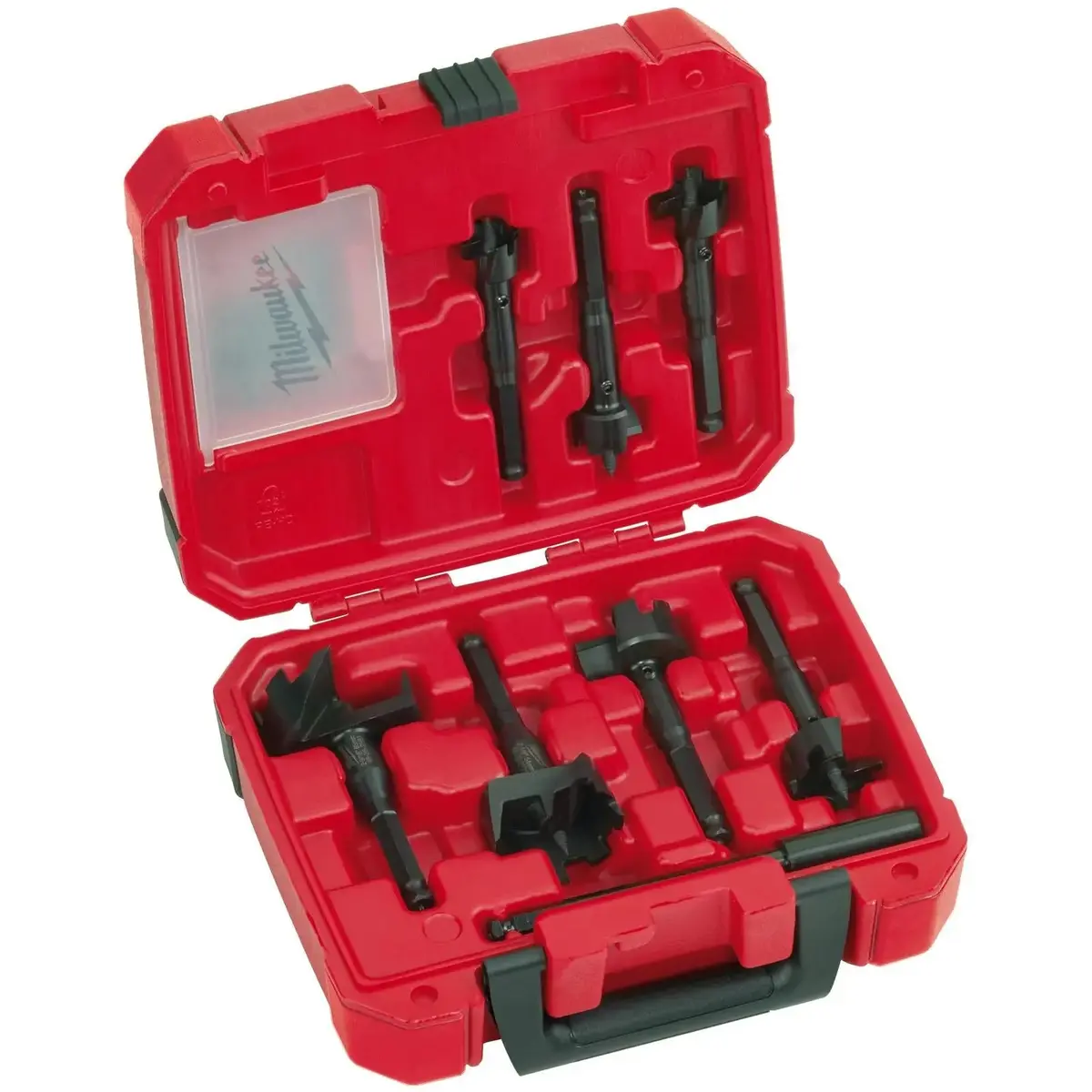 Milwaukee Self Feed Wood Drill Bit Set 25-65Mm Extension And Feed Screws 8 Pieces 1