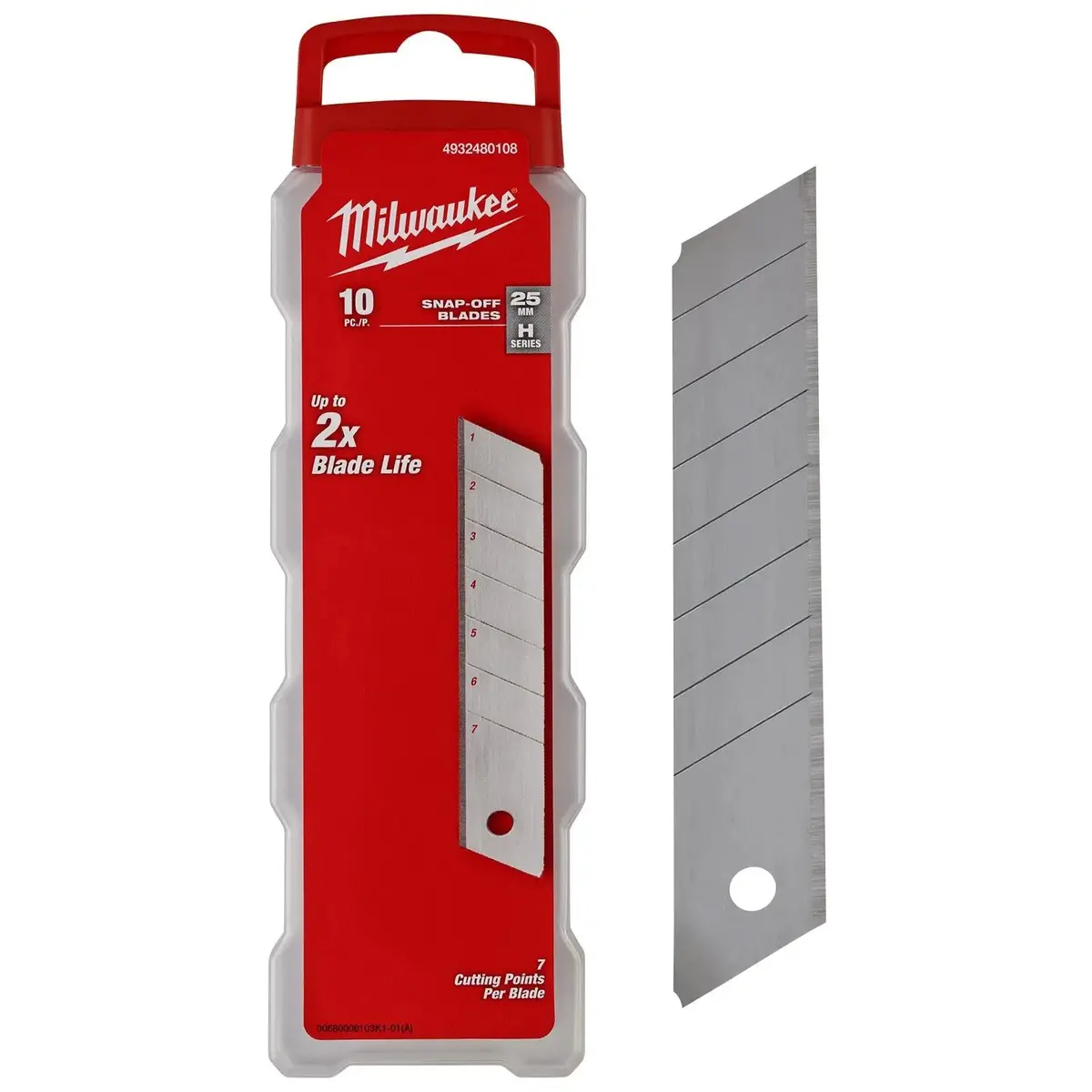 Milwaukee Snap Off Knife 25Mm Replacement Blades 10 Pack 1