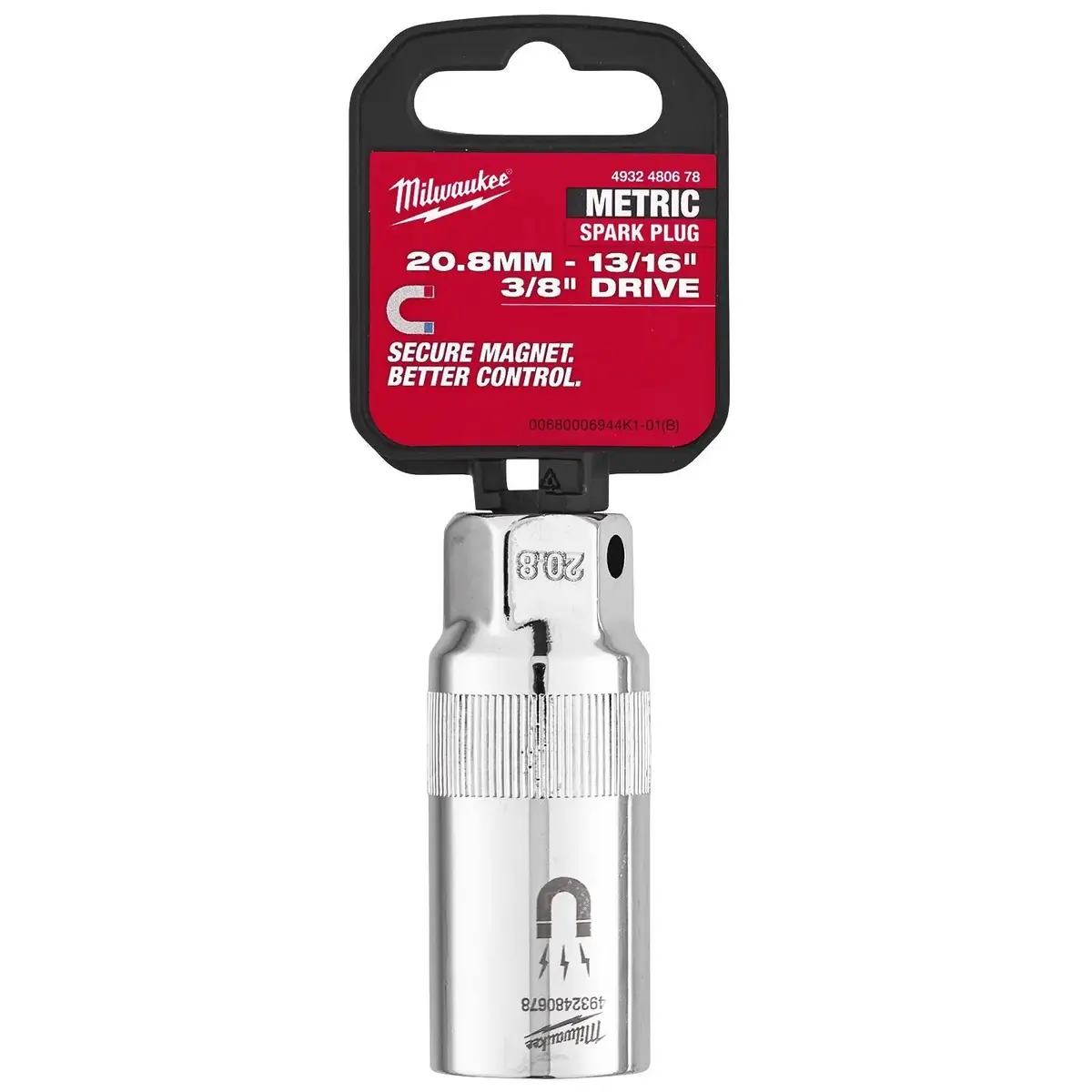 Milwaukee Spark Plug Socket Magnetic 3/8" Drive 20.8Mm 1