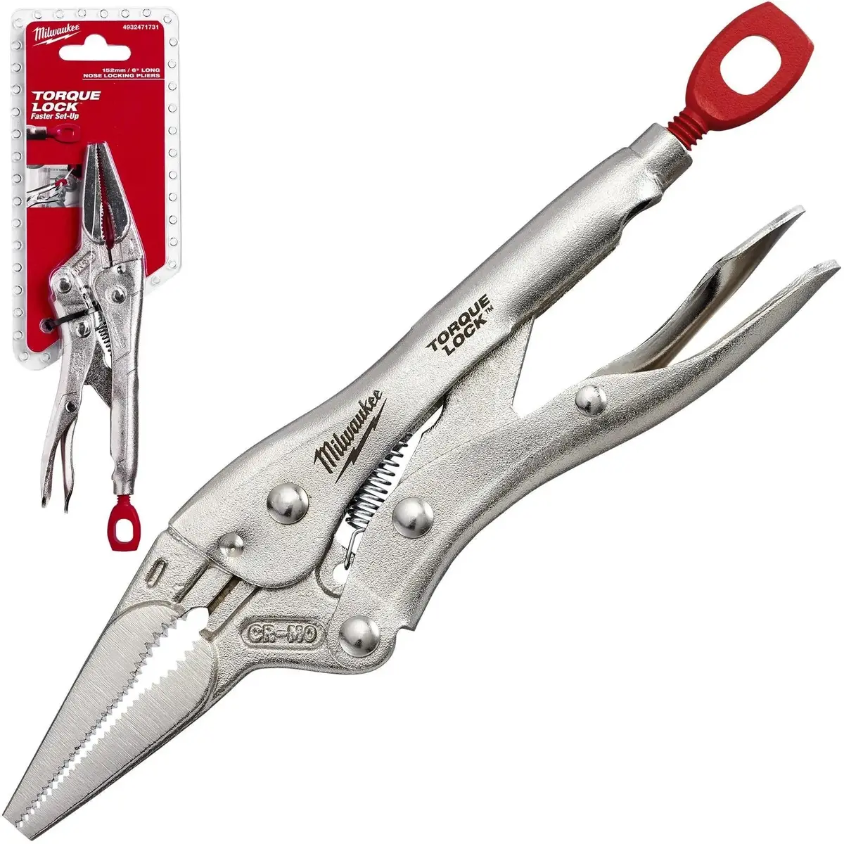 Milwaukee Torque Lock Long Nose Locking Pliers 150Mm 6In 1