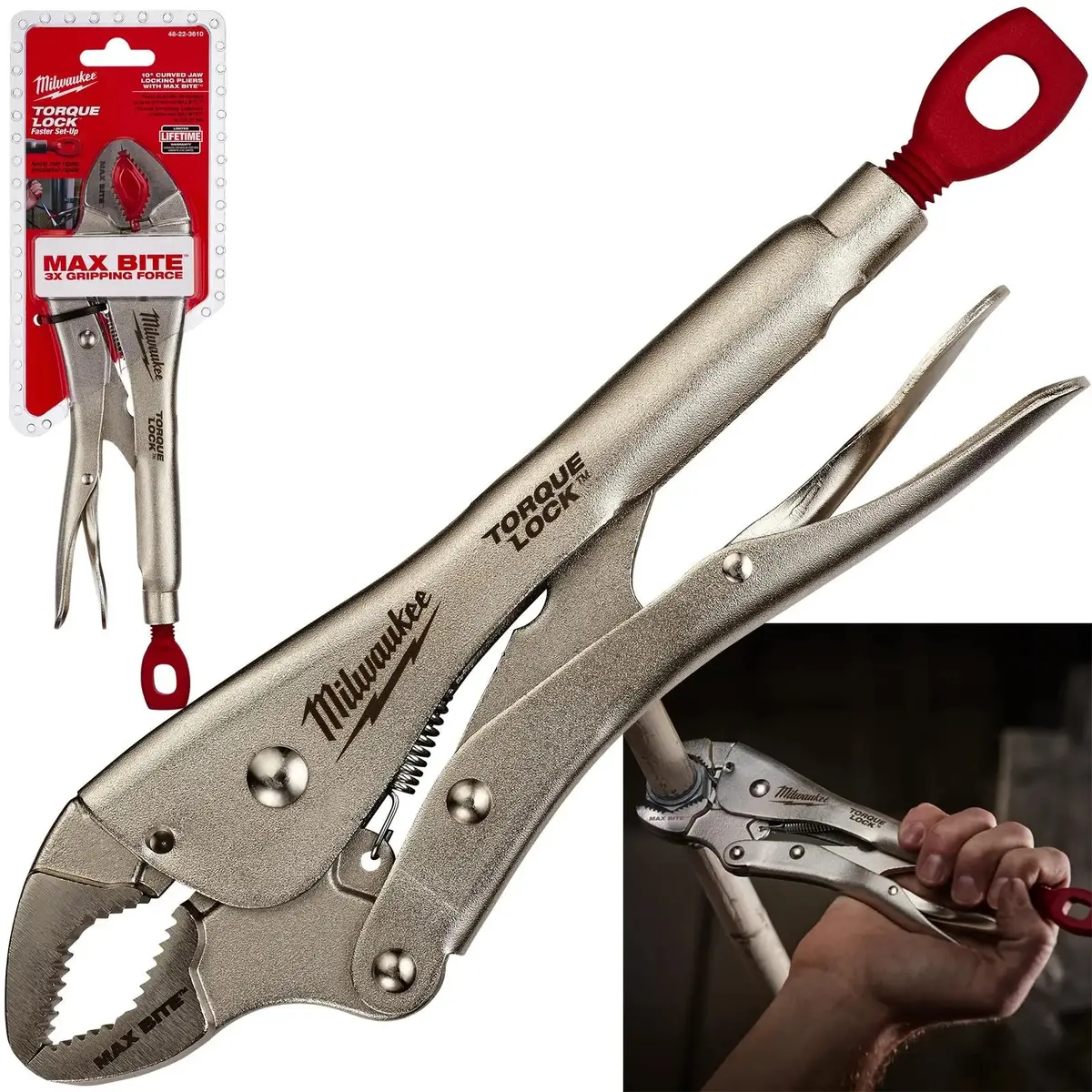 Milwaukee Torque Lock Maxbite Curved Locking Pliers 250Mm 10In 1