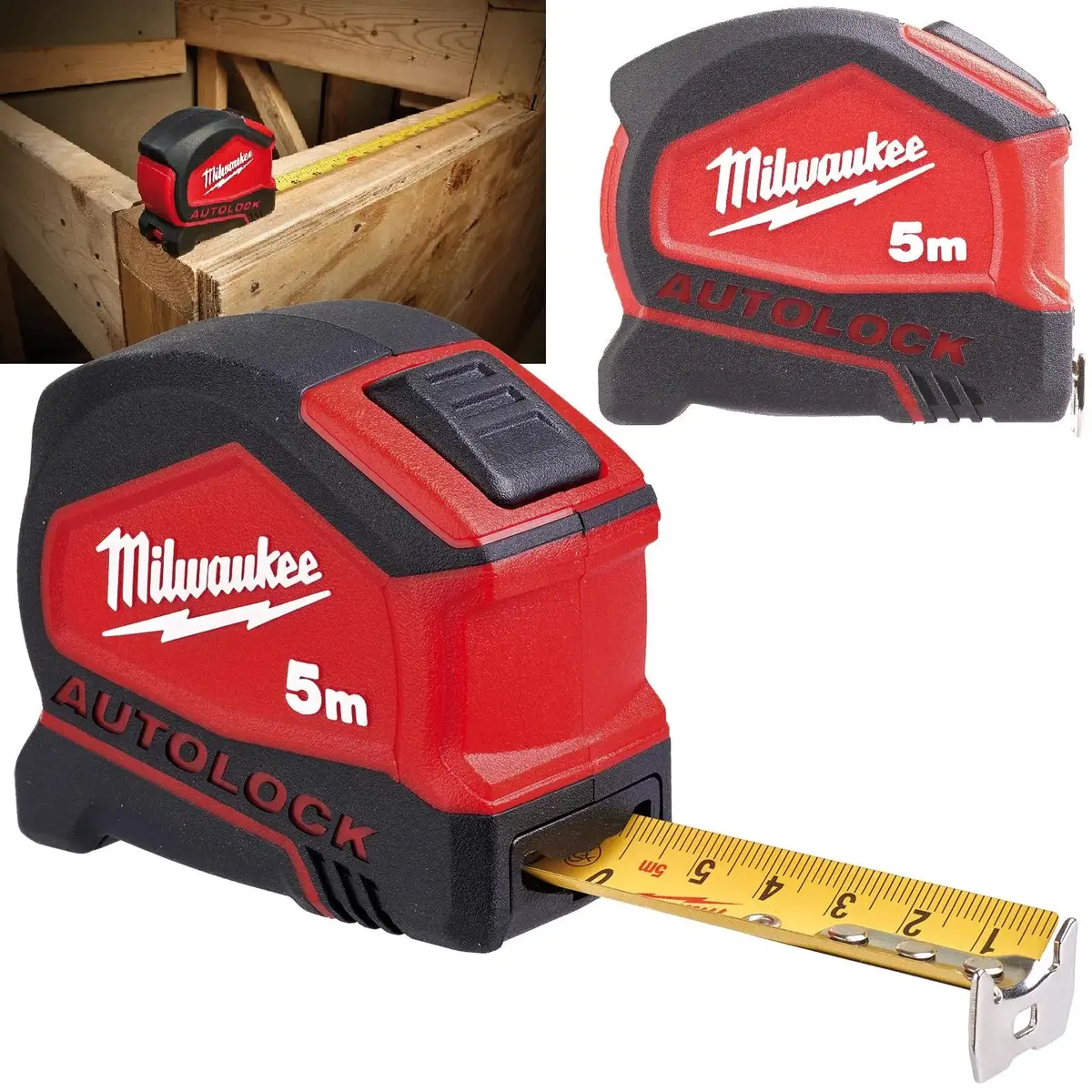 Milwaukee Tape Measure 5M 16Ft Metric Imperial Autolock 25Mm Blade Width 1