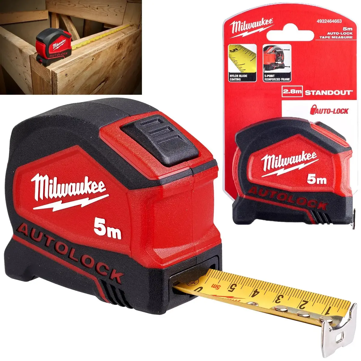 Milwaukee Tape Measure 5M Metric Autolock 25Mm Blade Width 1