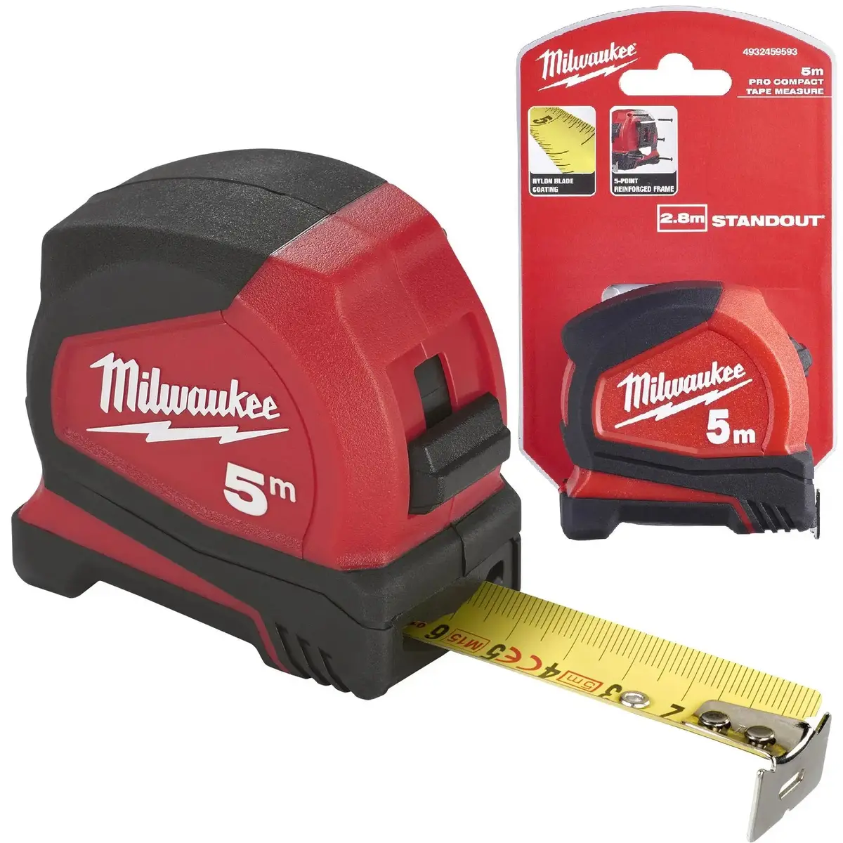 Milwaukee Tape Measure 5M Metric Pro Compact Pocket Tape 25Mm Blade Width 1