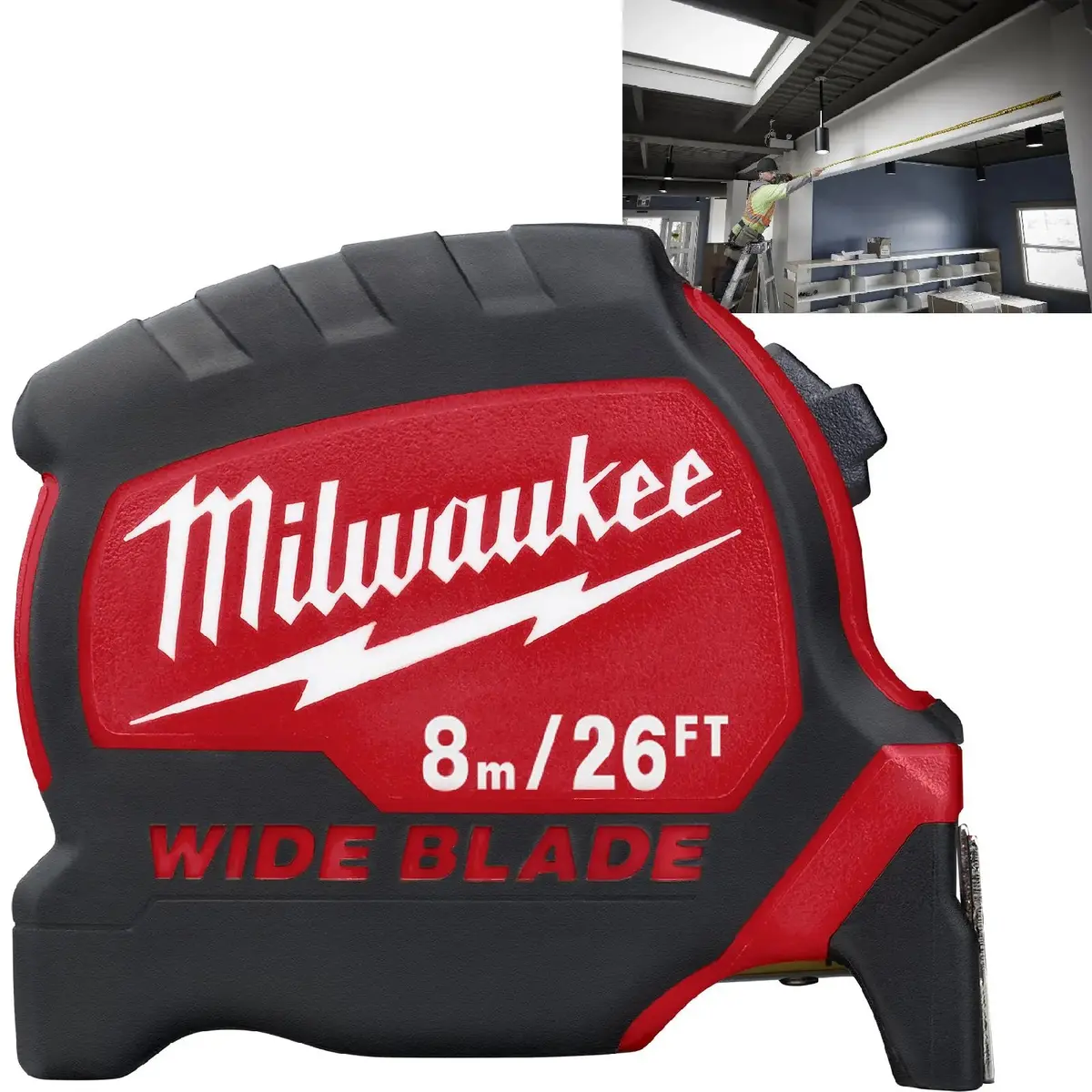 Milwaukee Tape Measure 8M 26Ft Premium Wide Blade 33Mm Metric Imperial 1