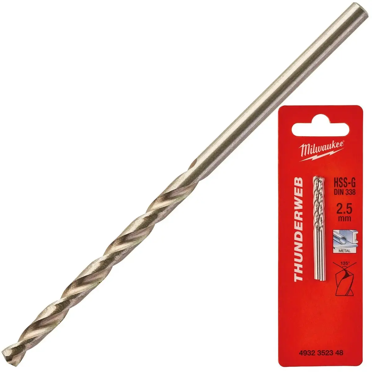 Milwaukee Thunderweb Metal Drill Bits Hss-G Ground Din338 2 Pack 1.0-4.0Mm 4