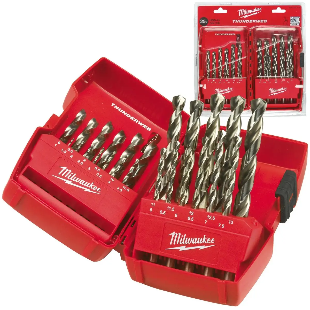 Milwaukee Thunderweb Metal Hss Drill Bit Set 25 Piece 1-13Mm In Case 1