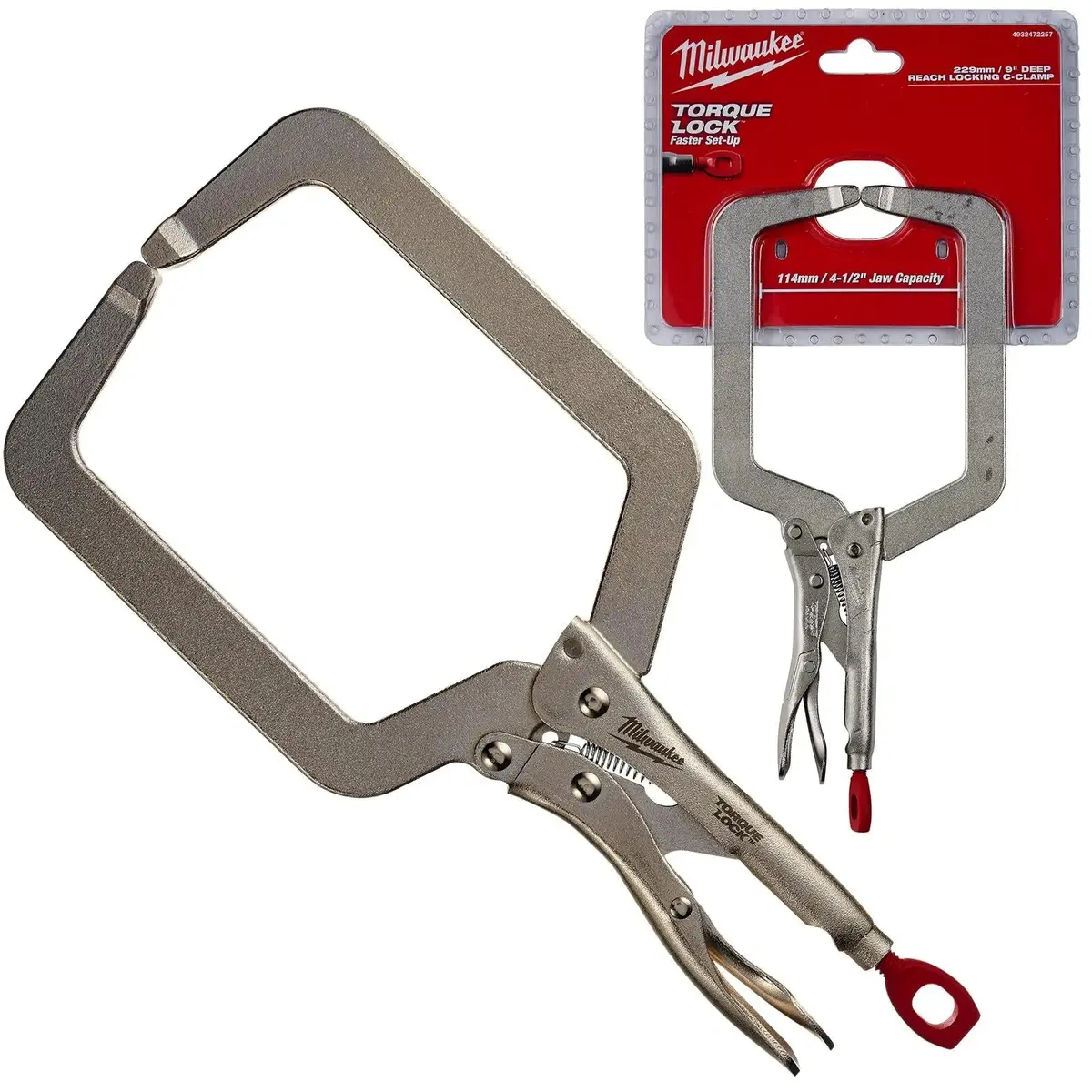 Milwaukee Torque Lock Locking C Clamp 230Mm Deep Reach Clamp With Regular Jaws 1