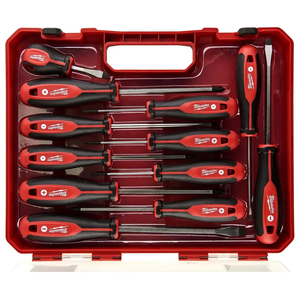 Milwaukee Tri-Lobe Screwdriver Set 12 Piece In Case Pozi Phillips Slotted 1
