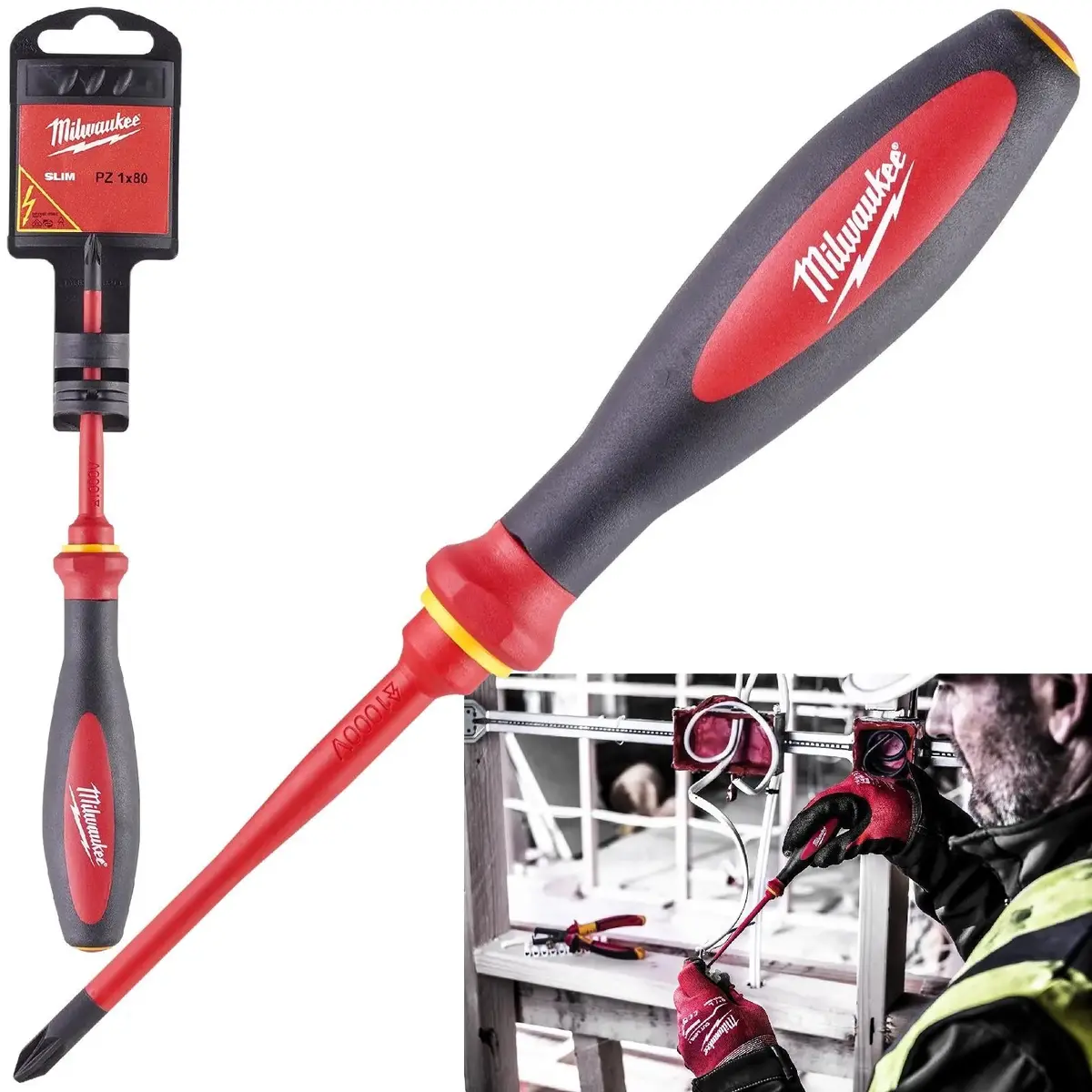Milwaukee Vde Slim Screwdriver Pozi Pz1 X 80Mm 1
