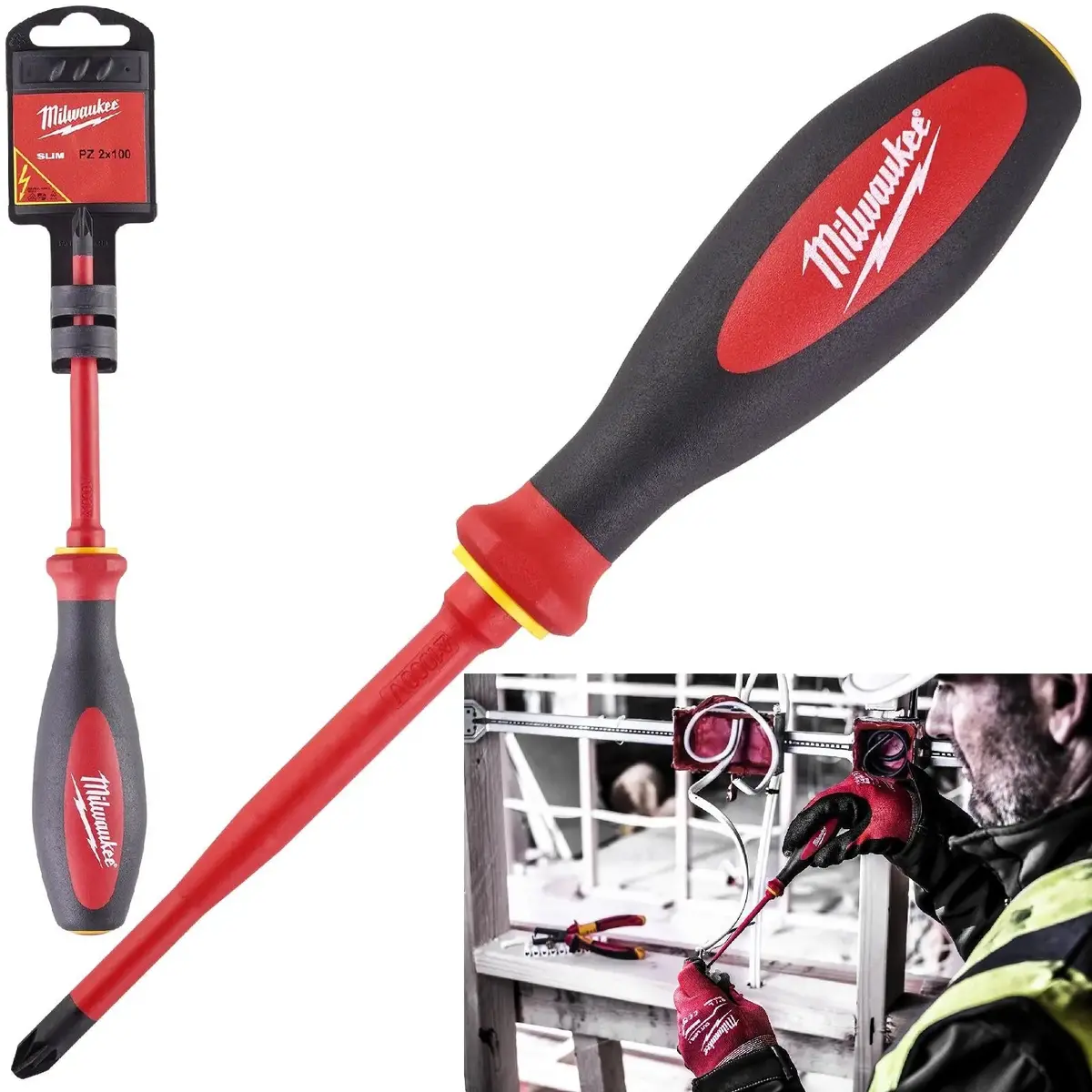 Milwaukee Vde Slim Screwdriver Pozi Pz2 X 100Mm 1